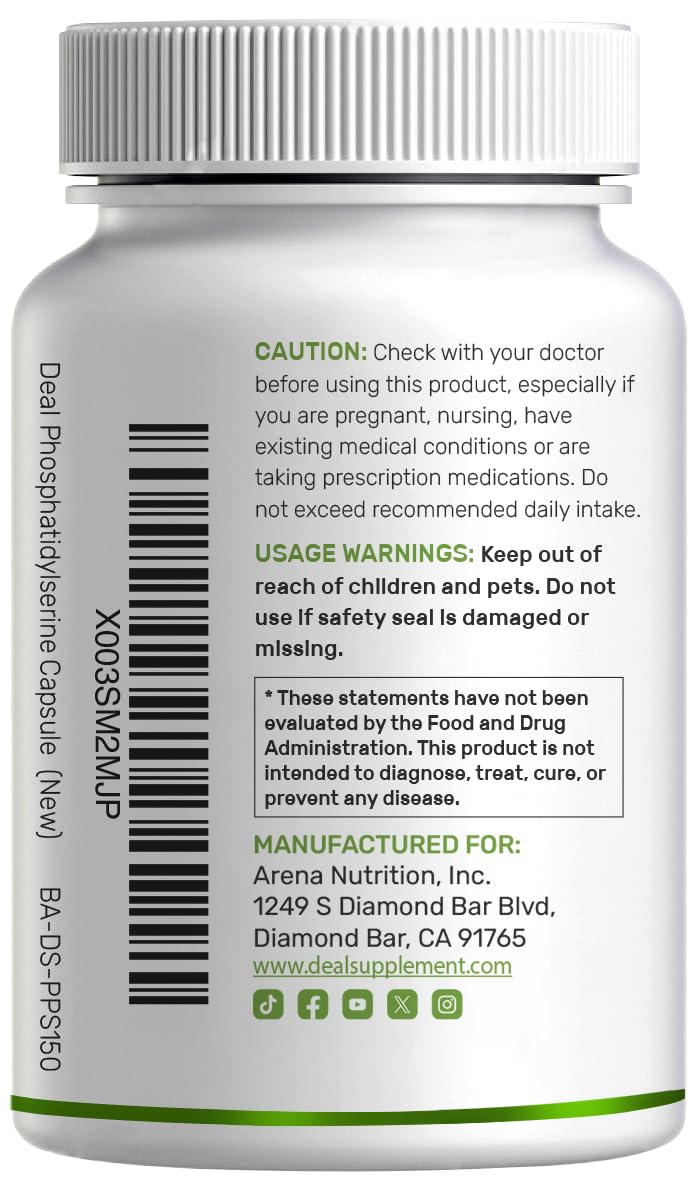 Phosphatidylserine Capsules 400mg with ingredients list