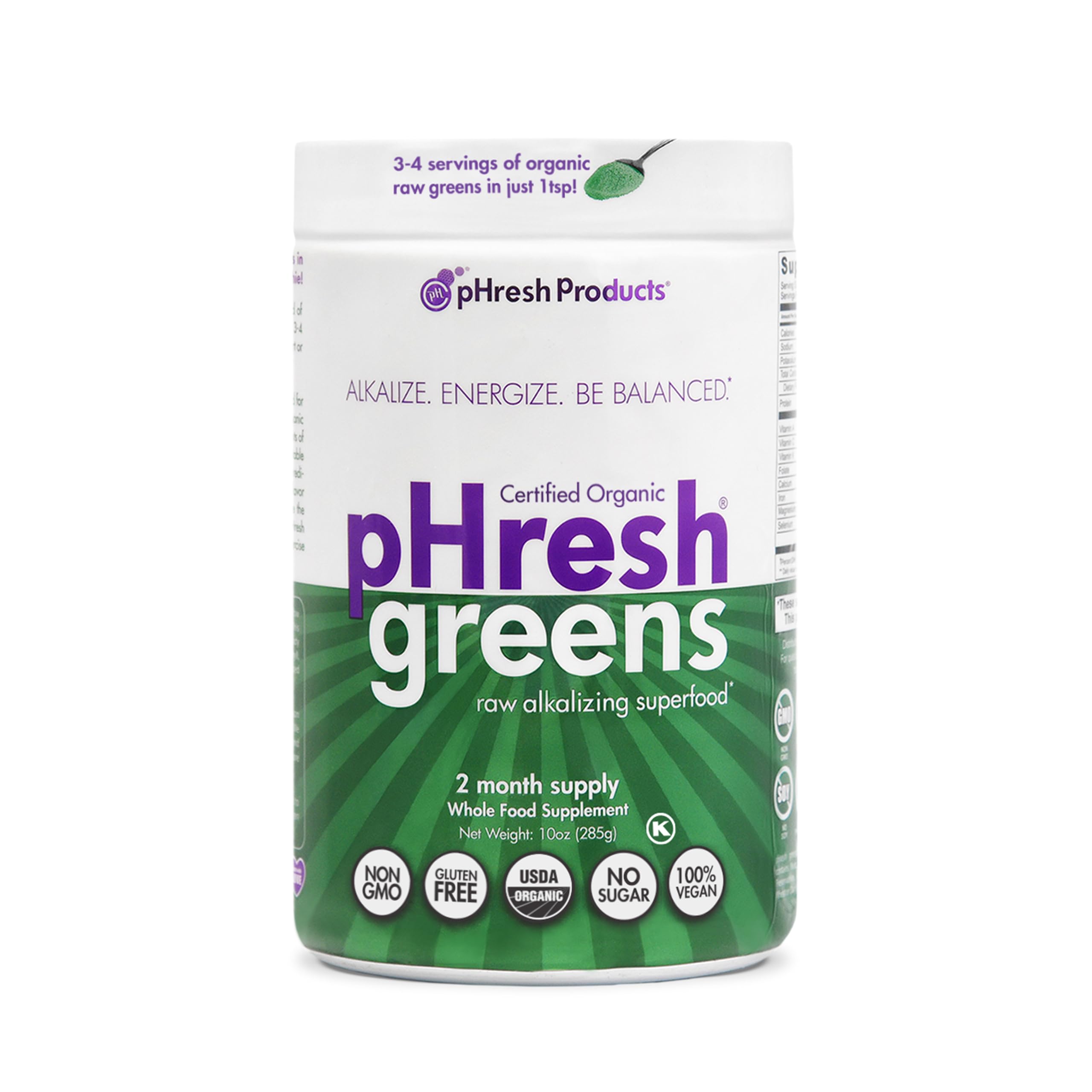 Phresh Greens Organic Superfood Powder front view