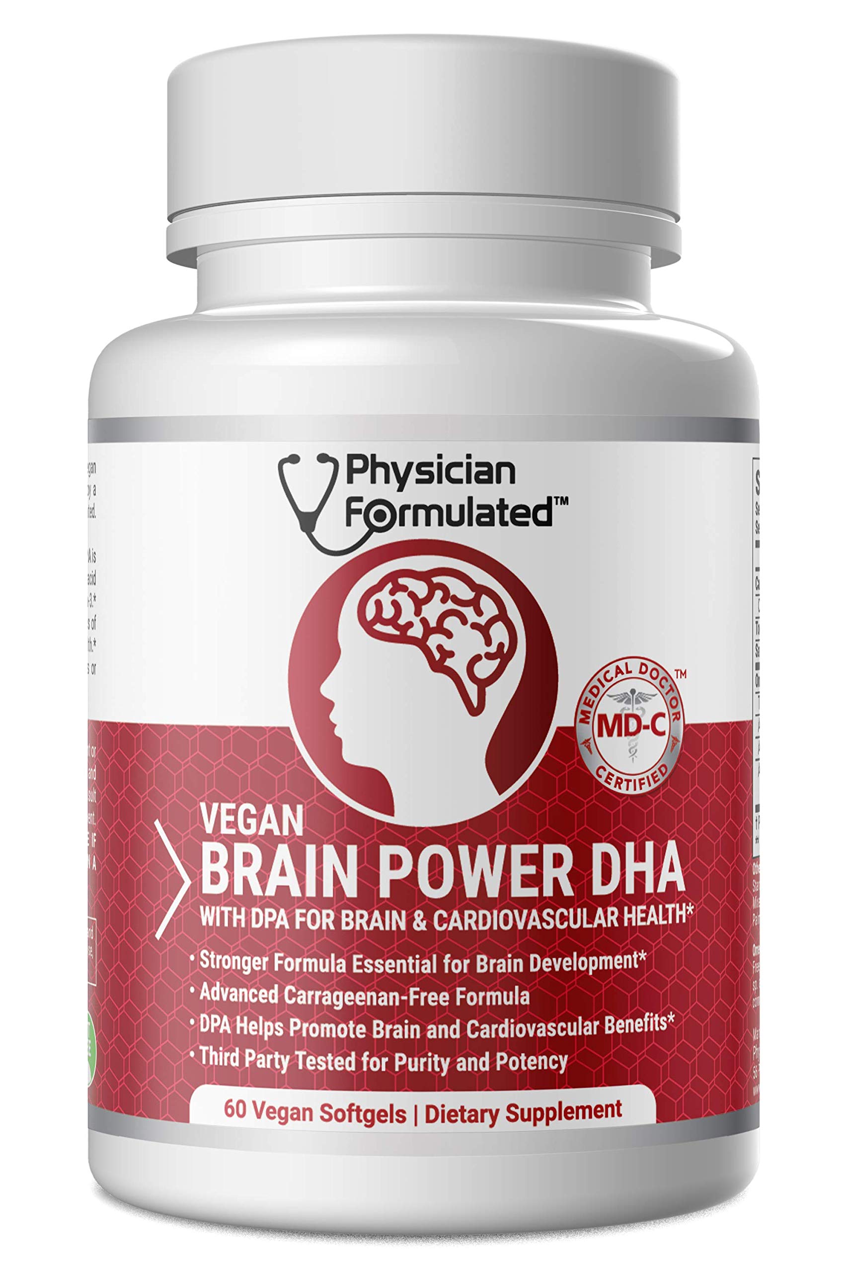 Physician Formulated Vegan Omega DHA/DPA Capsules front view