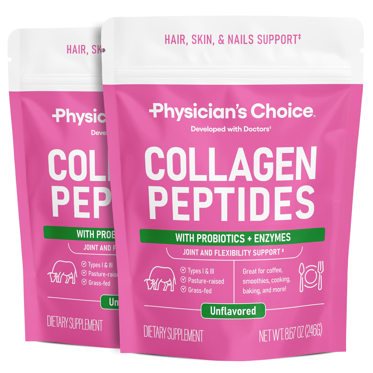 Physician's CHOICE Collagen Peptides Powder 245g front view