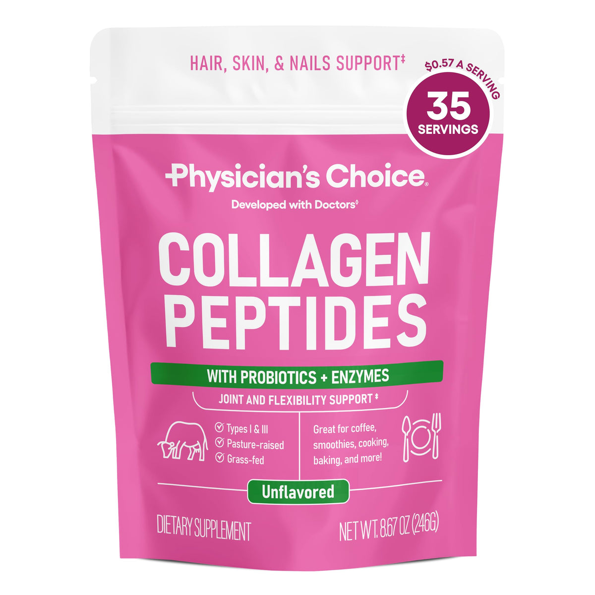Physician's CHOICE Collagen Peptides Powder front view 259g