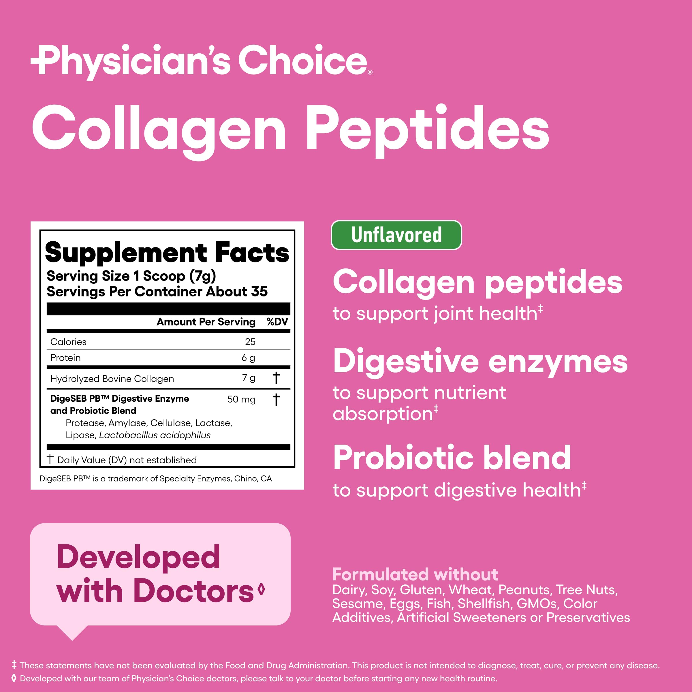Physician's CHOICE Collagen Peptides Powder ingredients list