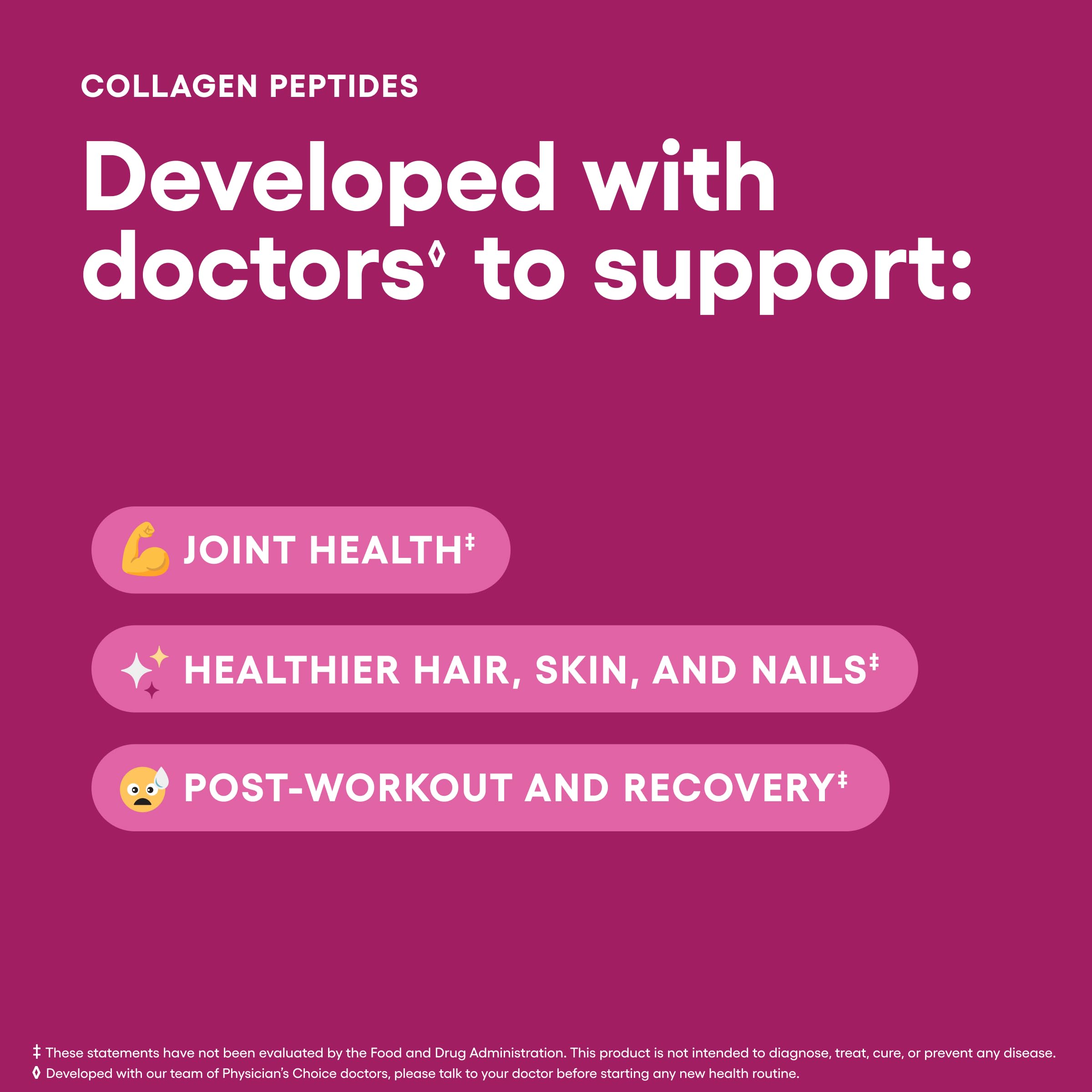 Physician's CHOICE Collagen Peptides Powder scoop with powder