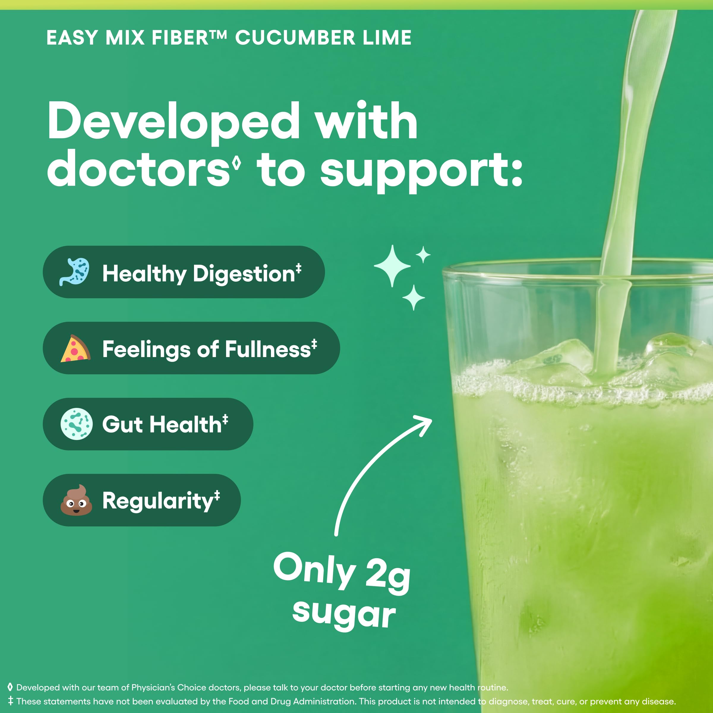 Physician's CHOICE Cucumber Lime Easy Mix Fiber back view packaging