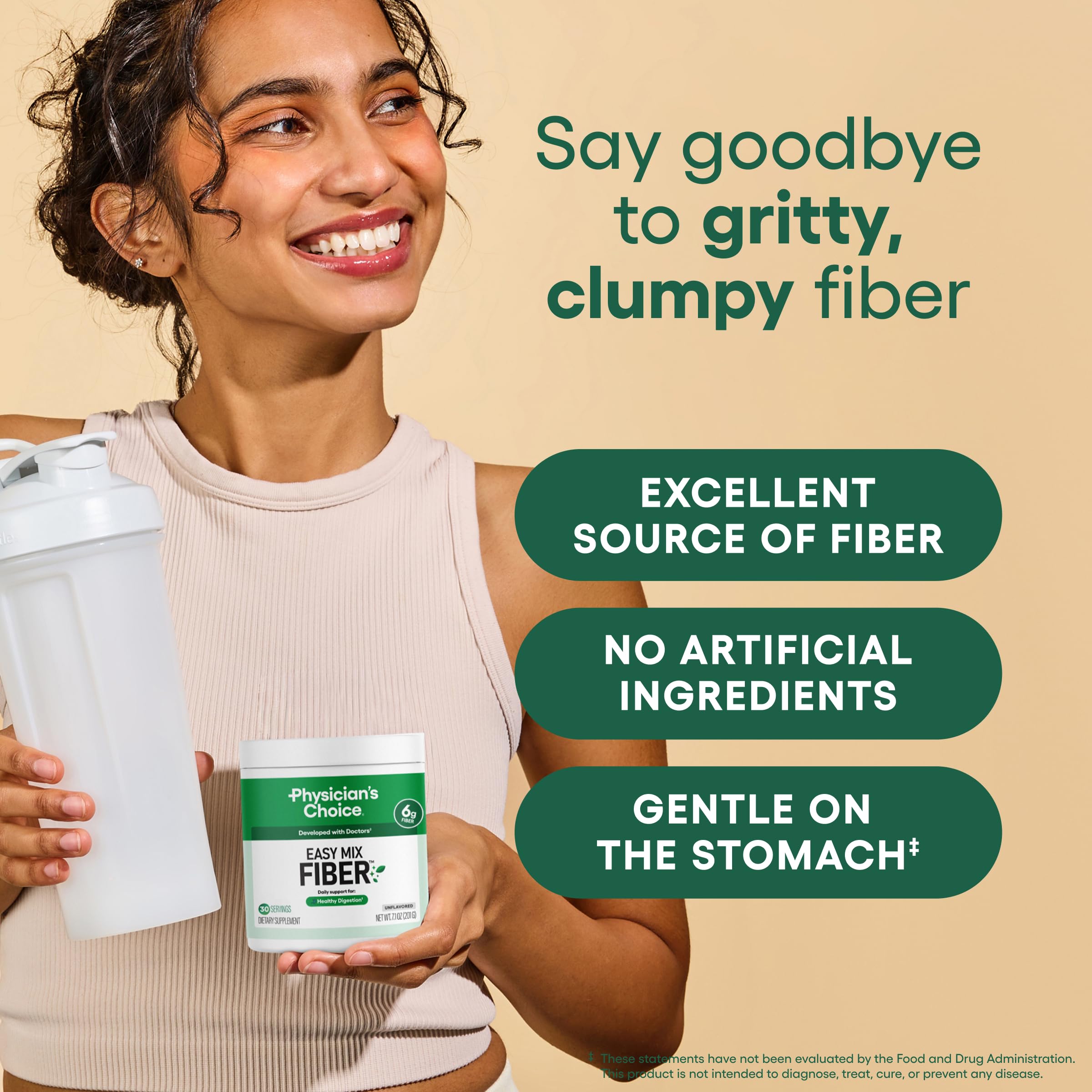 Physician's CHOICE Easy Mix Fiber Powder packaging side view
