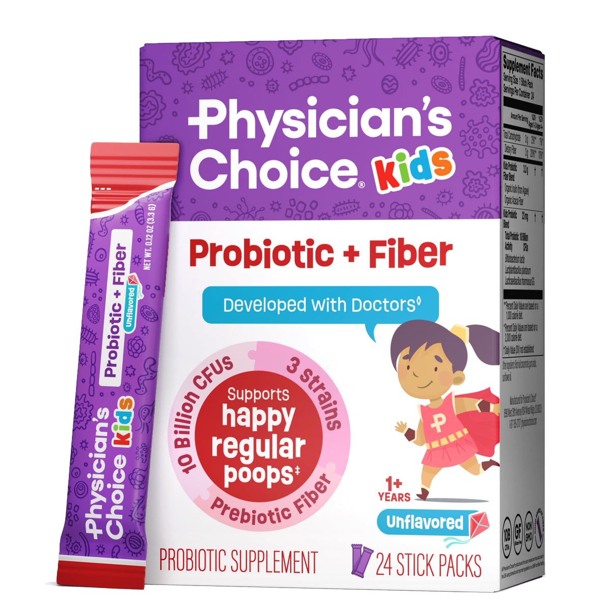 Physician's CHOICE Kids Prebiotic + Fibre Supplement packaging front view