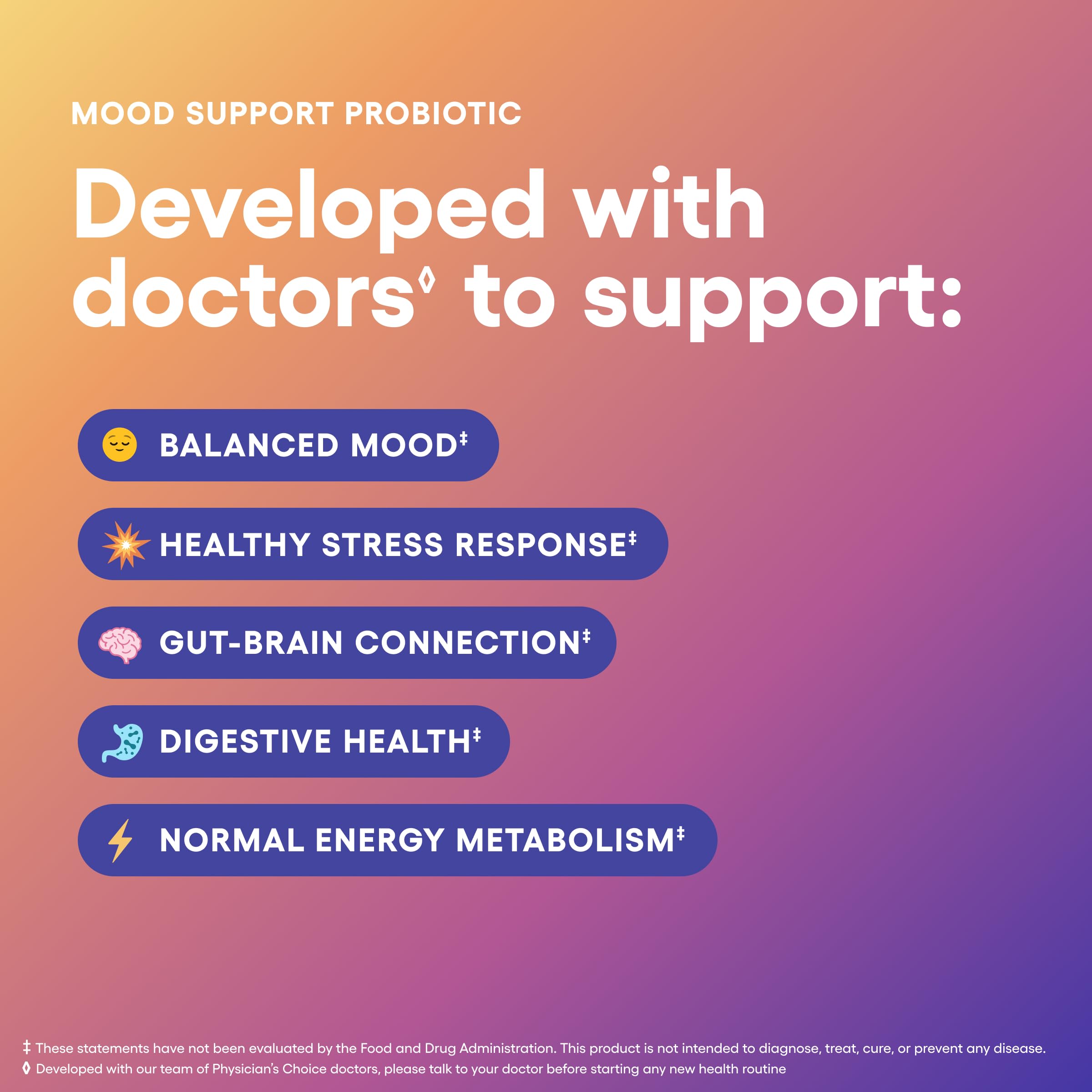 Physician's CHOICE Mood Probiotic capsule close-up