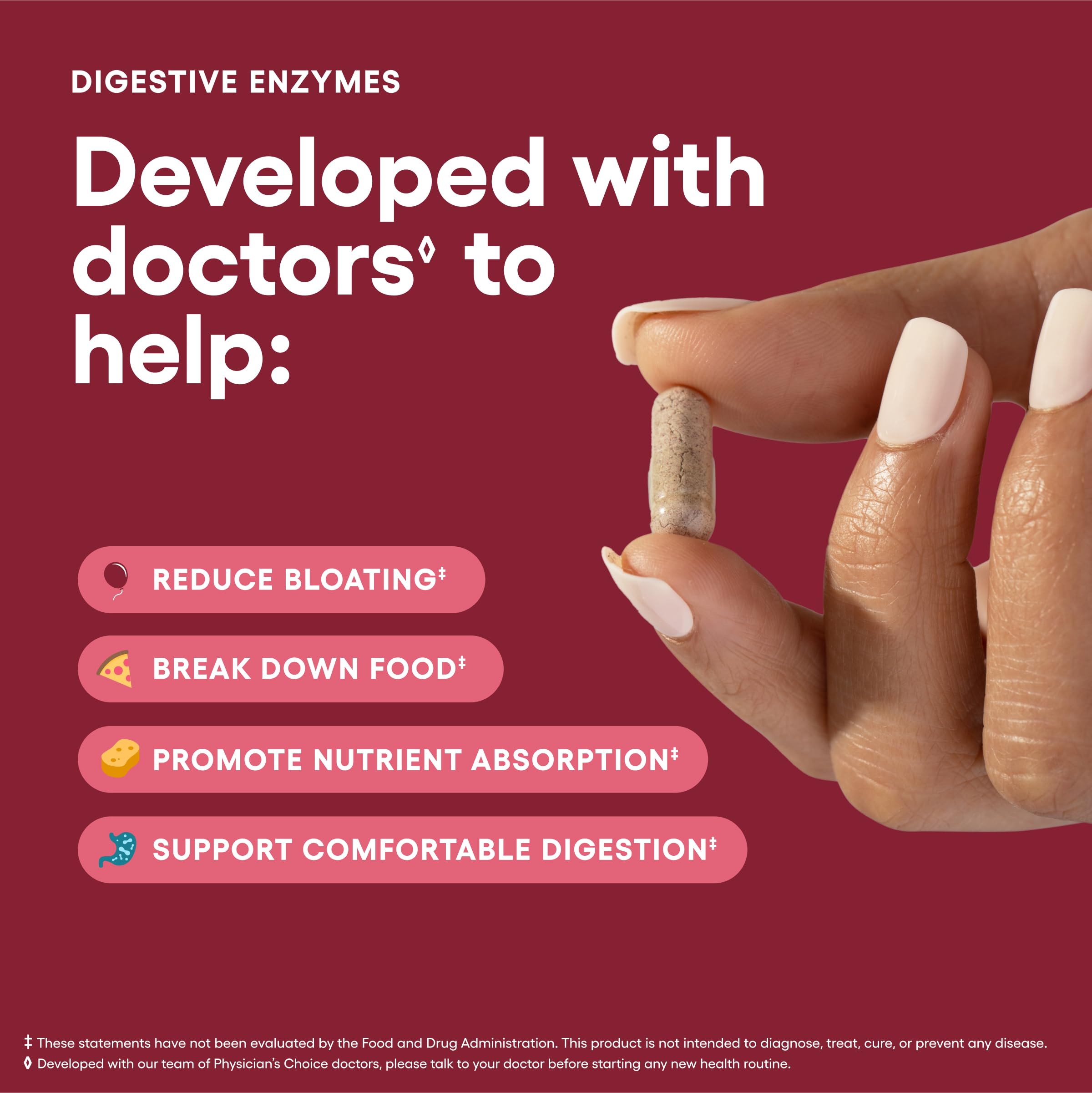 Physician's CHOICE Multi-Enzymes 30 Capsules side view