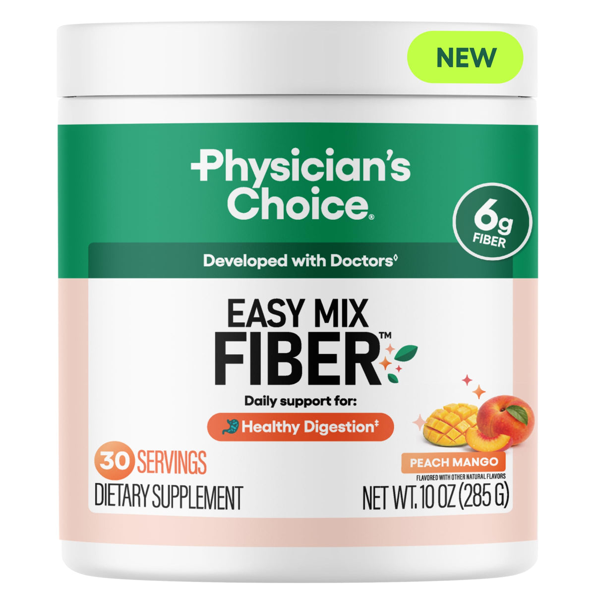 Physician's CHOICE Peach Mango Easy Mix Fiber Powder front view