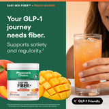 Physician's CHOICE Peach Mango Easy Mix Fiber Powder with fresh peaches and mangoes