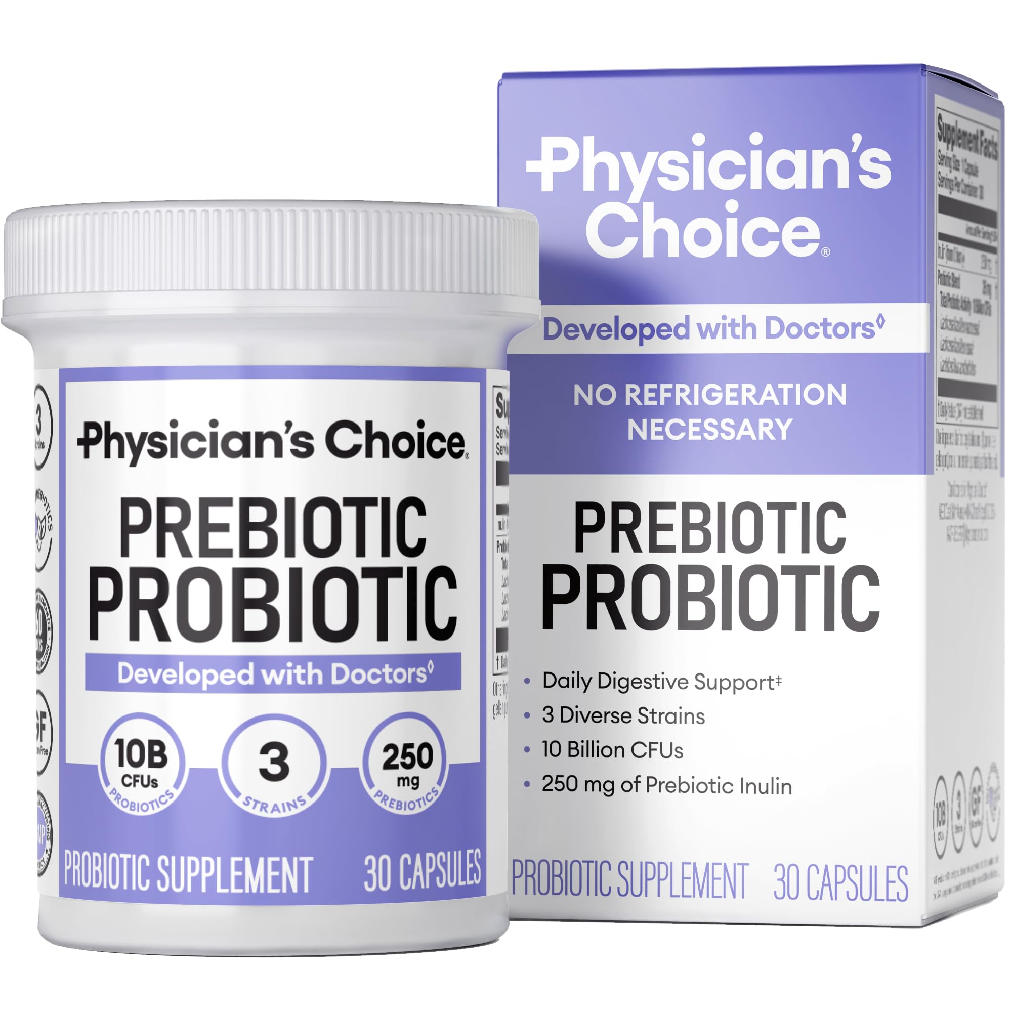 Physician's CHOICE Prebiotic Probiotic Combo 68g front view