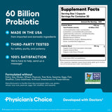Physician's CHOICE Probiotic 60 Billion CFU back view of bottle