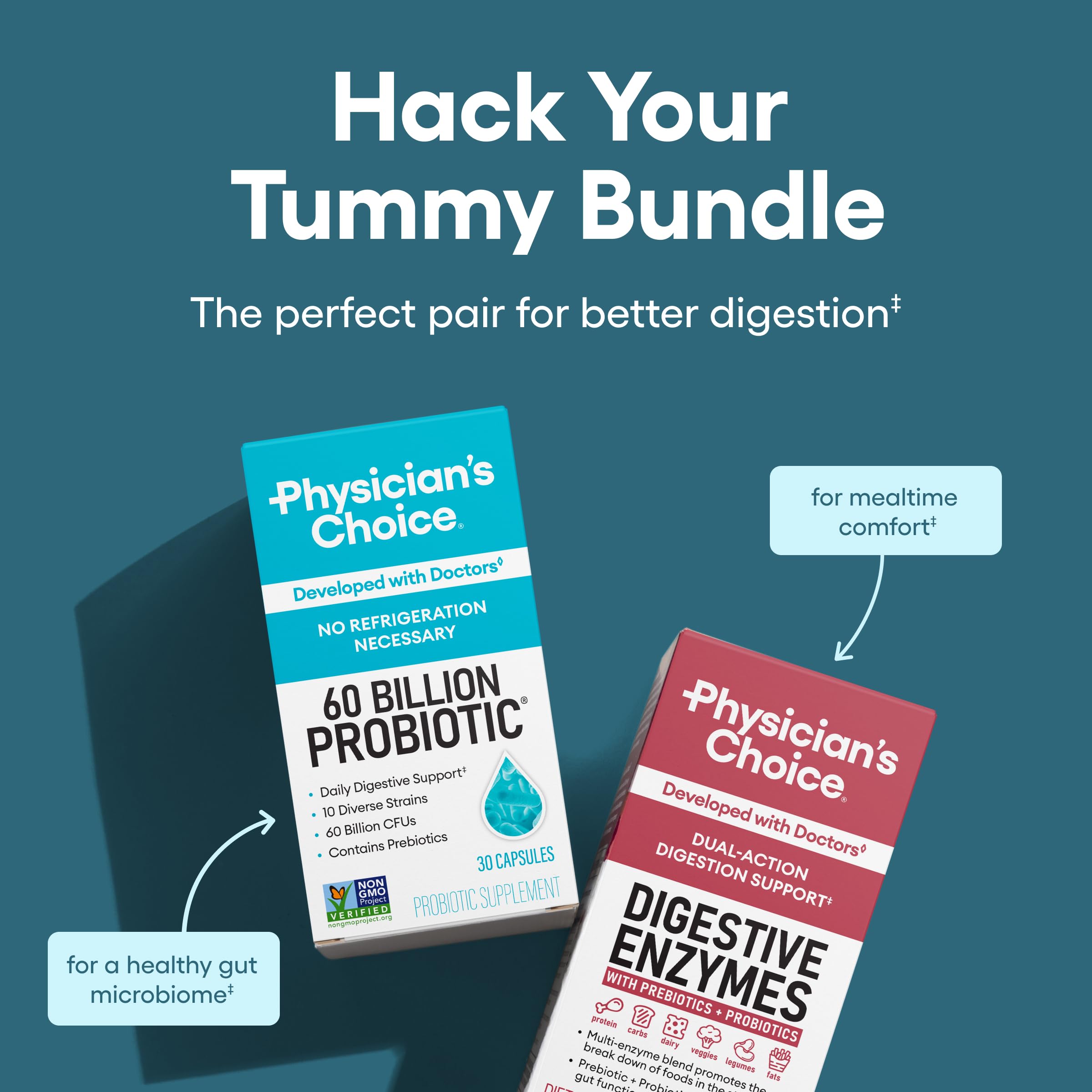 Physician's CHOICE Probiotic & daily Enzymes Bundle side view