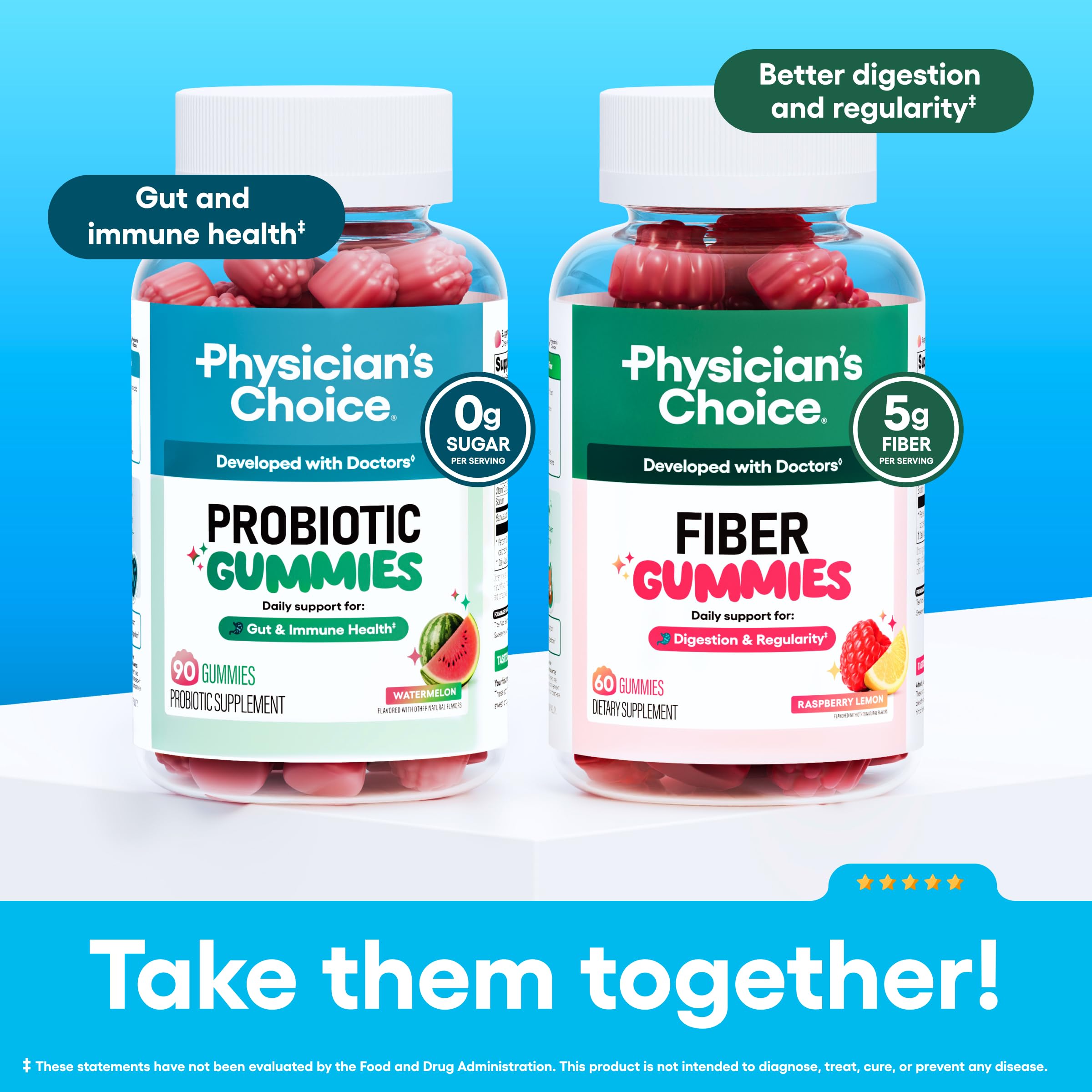Physician's CHOICE Probiotic Gummies with a serving suggestion