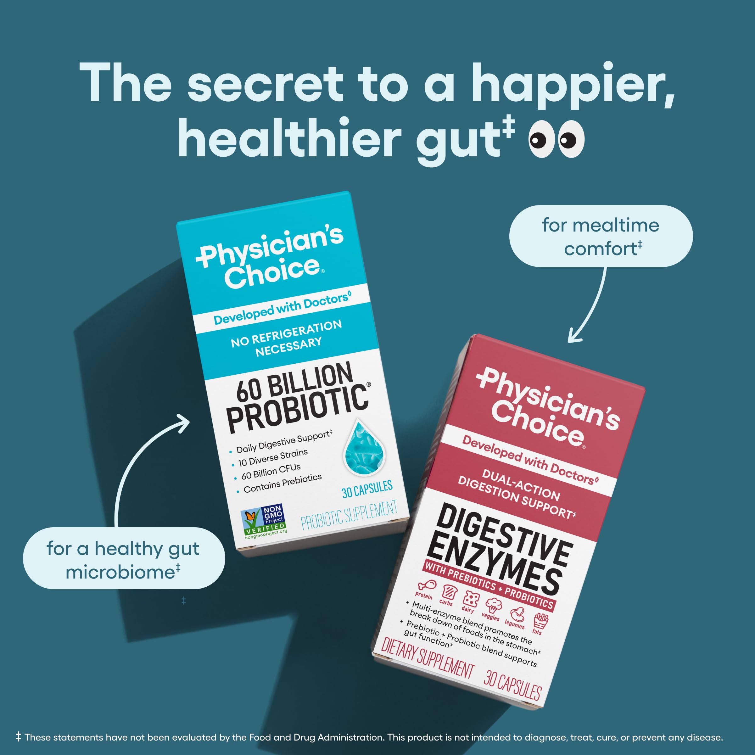 Physician's CHOICE Probiotic Max Strength 60ct Capsules with ingredients list