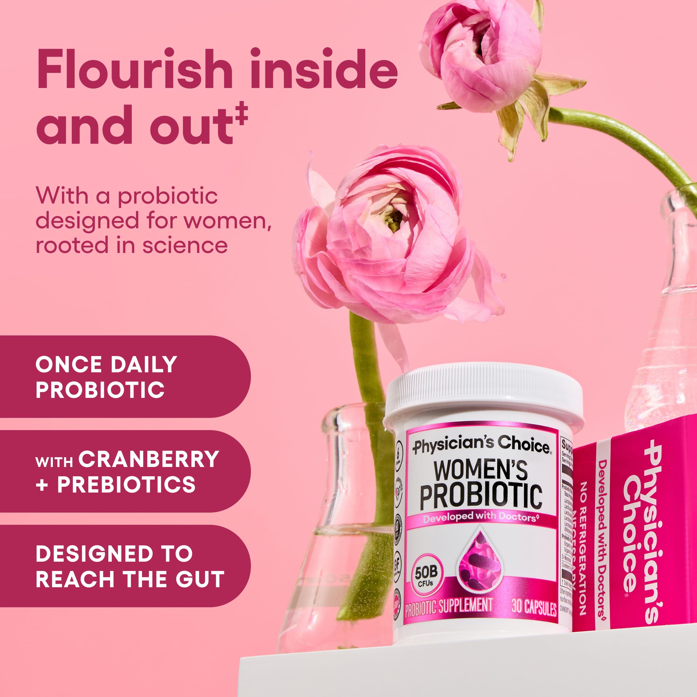 Physician's CHOICE Probiotic Women's Blend bottle side view