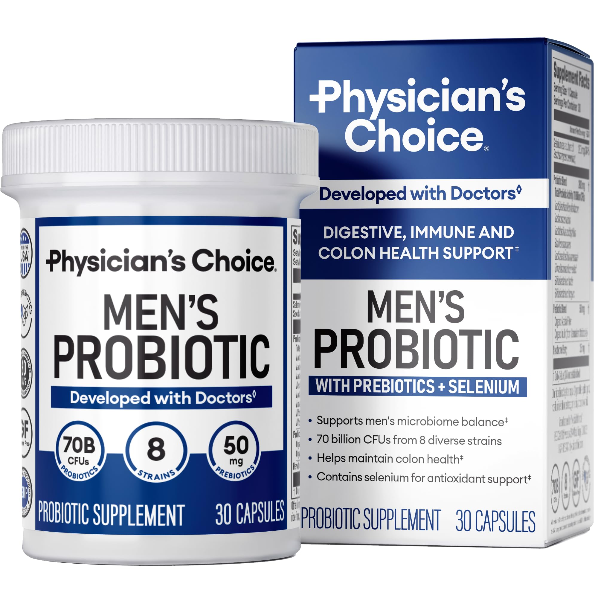 Physician's CHOICE Probiotics for Men 30 capsules front view