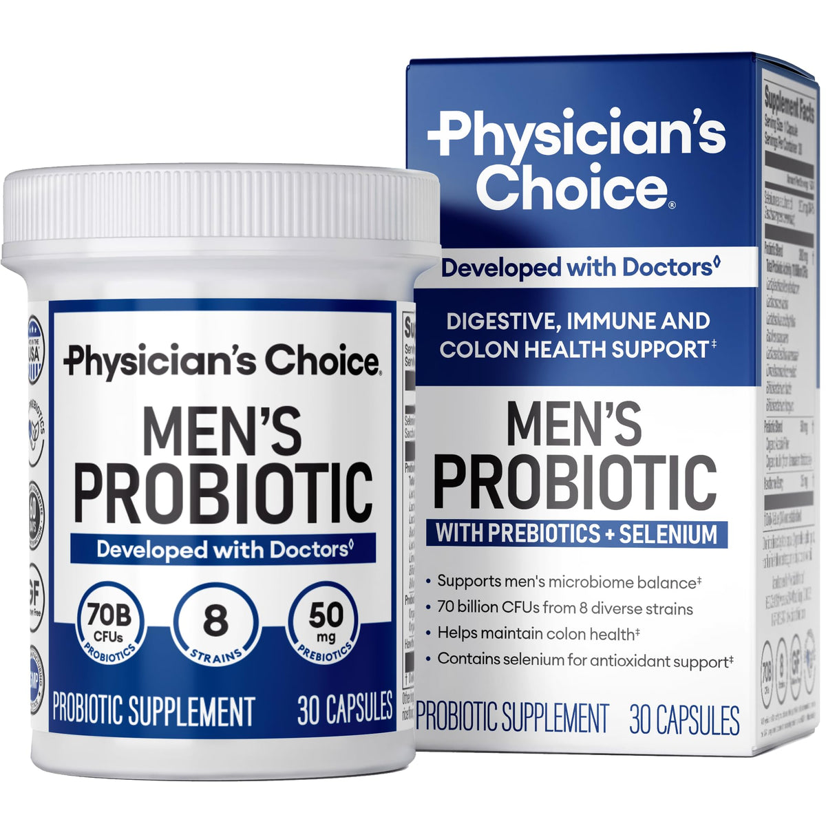 Physician's CHOICE Probiotics for Men 30 capsules front view