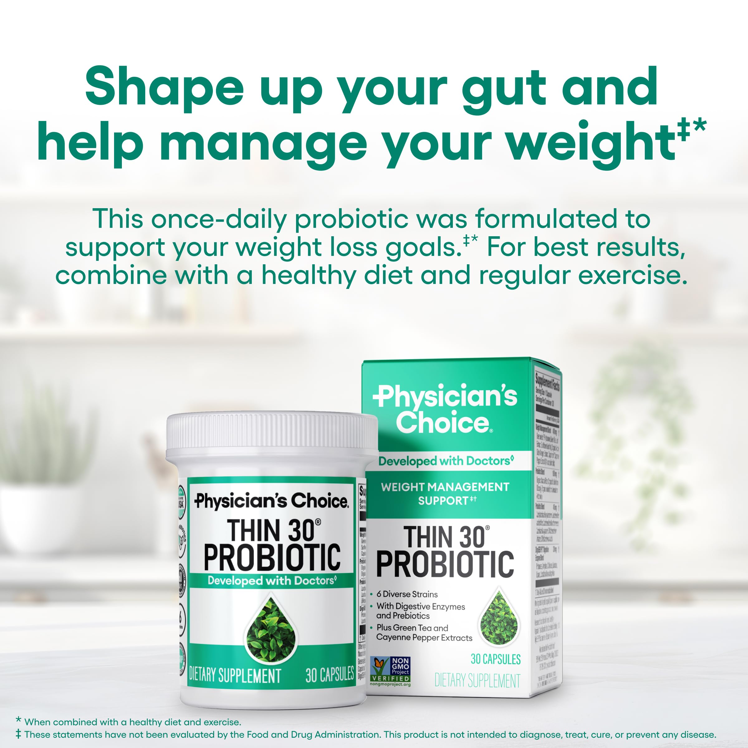 Physician's CHOICE Thin30 Probiotic Fat Burner side view