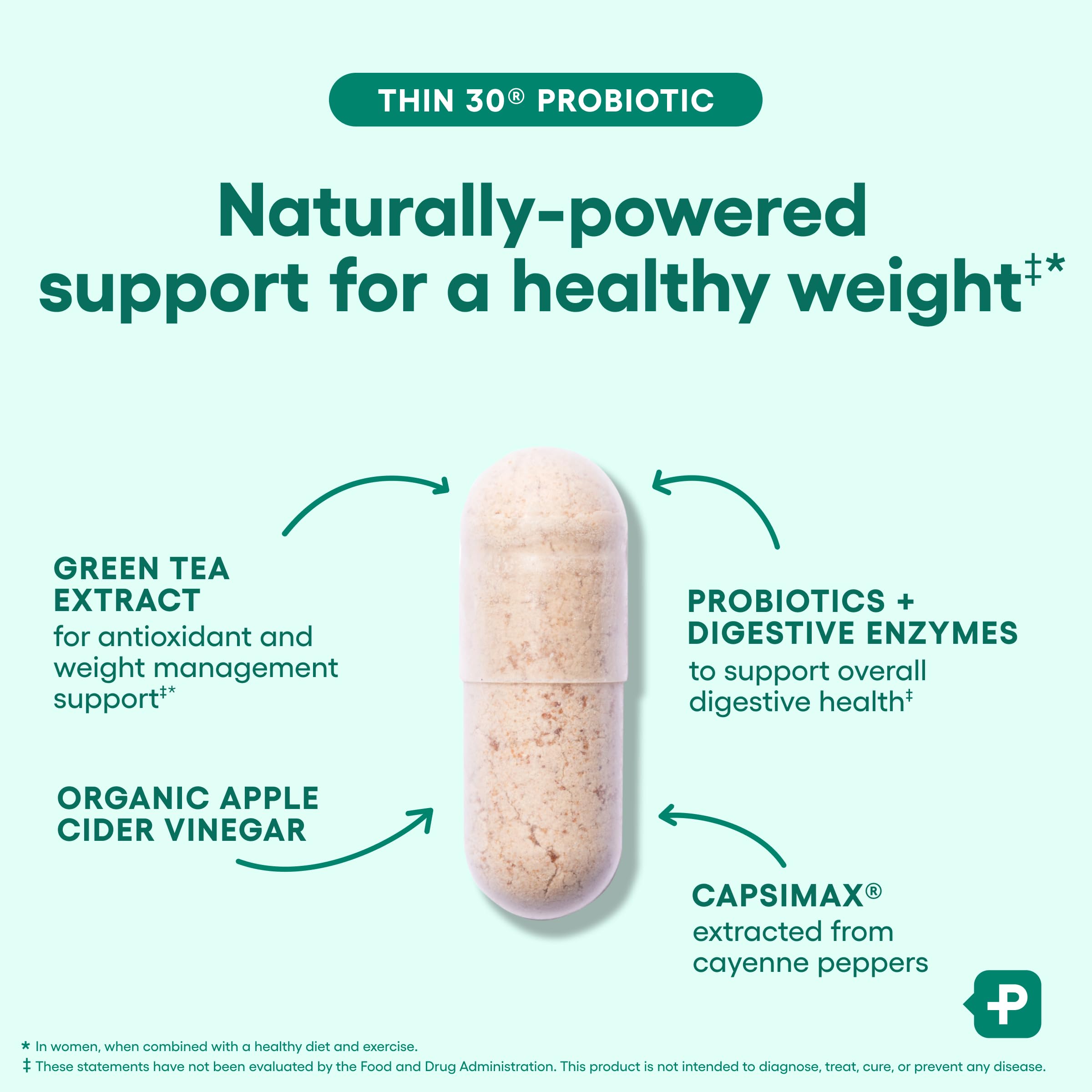 Physician's CHOICE Thin30 Probiotic Fat Burner with ingredients