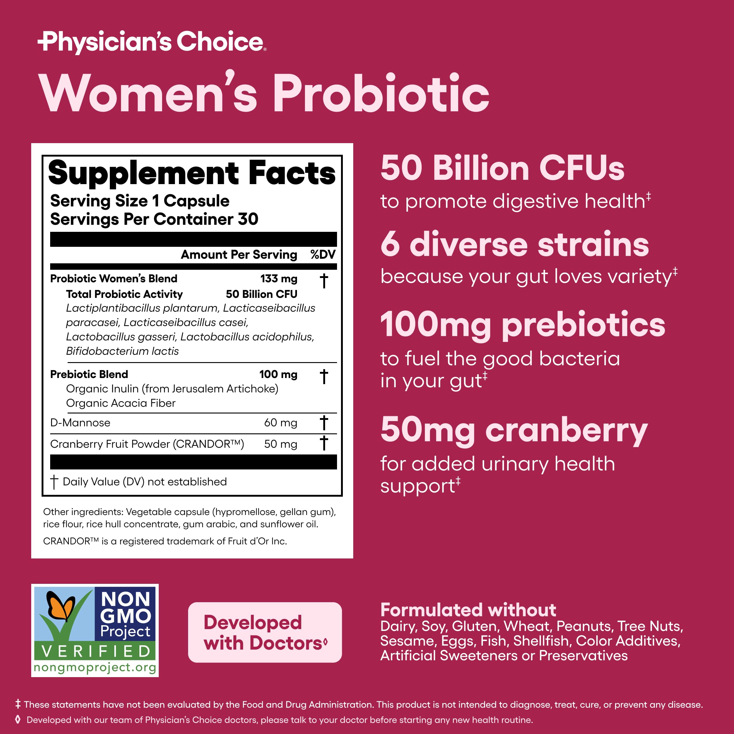 Physician's CHOICE Women's Probiotic capsules in a lifestyle setting