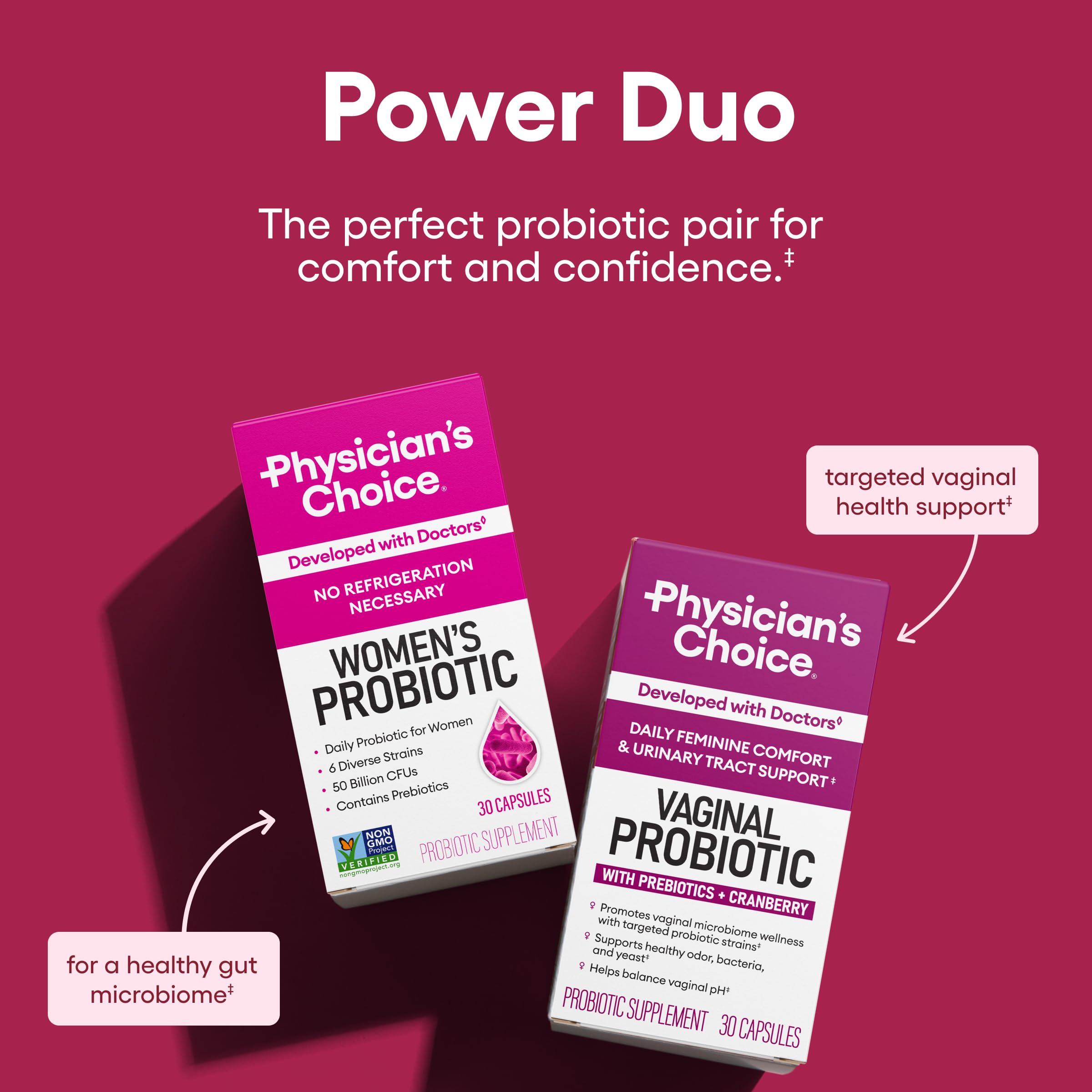 Physician's CHOICE Women's Probiotic side view showing capsule details