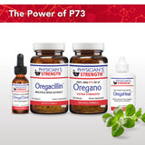 Physician's Strength Oregacillin Multi-Spice Extract bottle with background herbs
