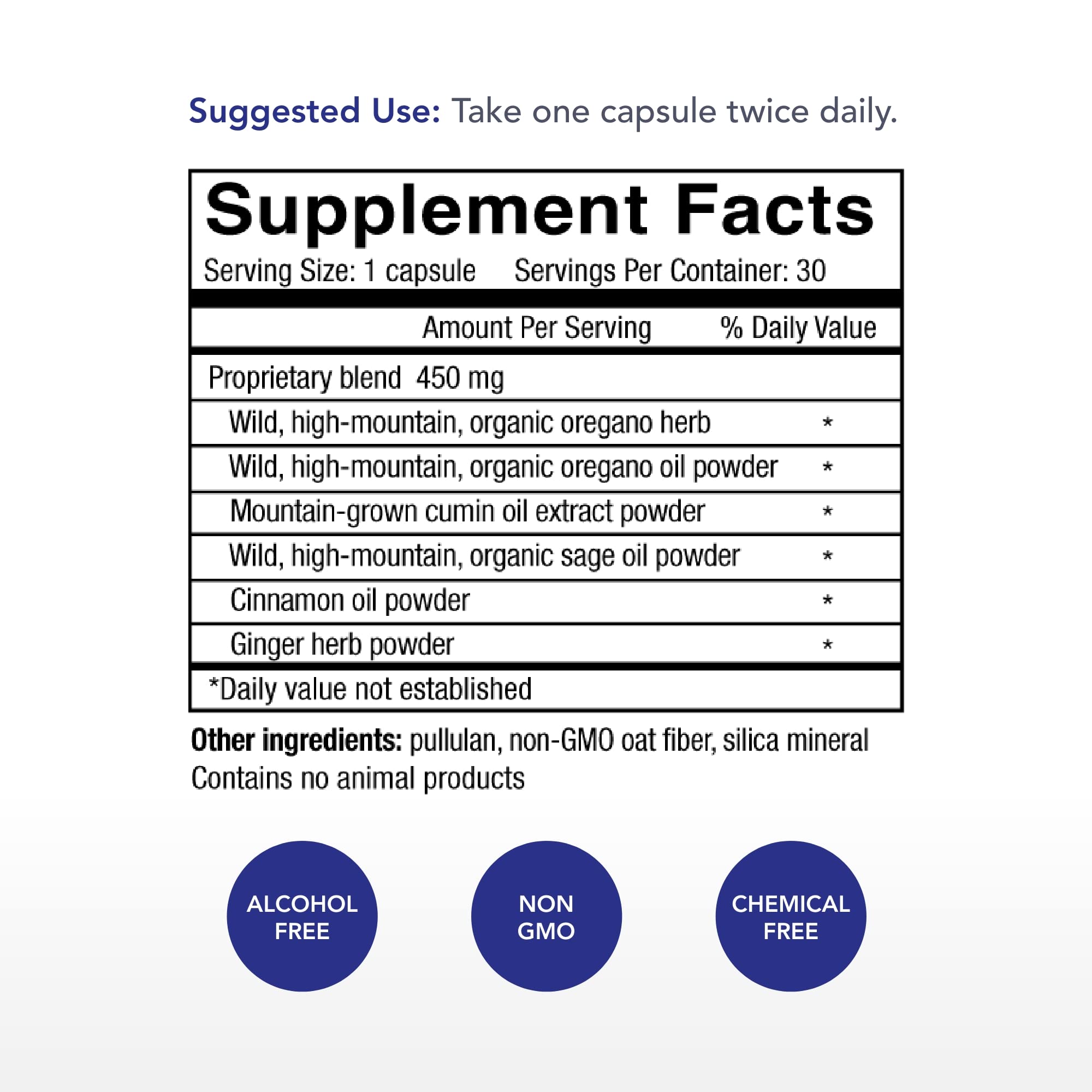 Physician's Strength Oregacillin Multi-Spice Extract capsule bottle side view