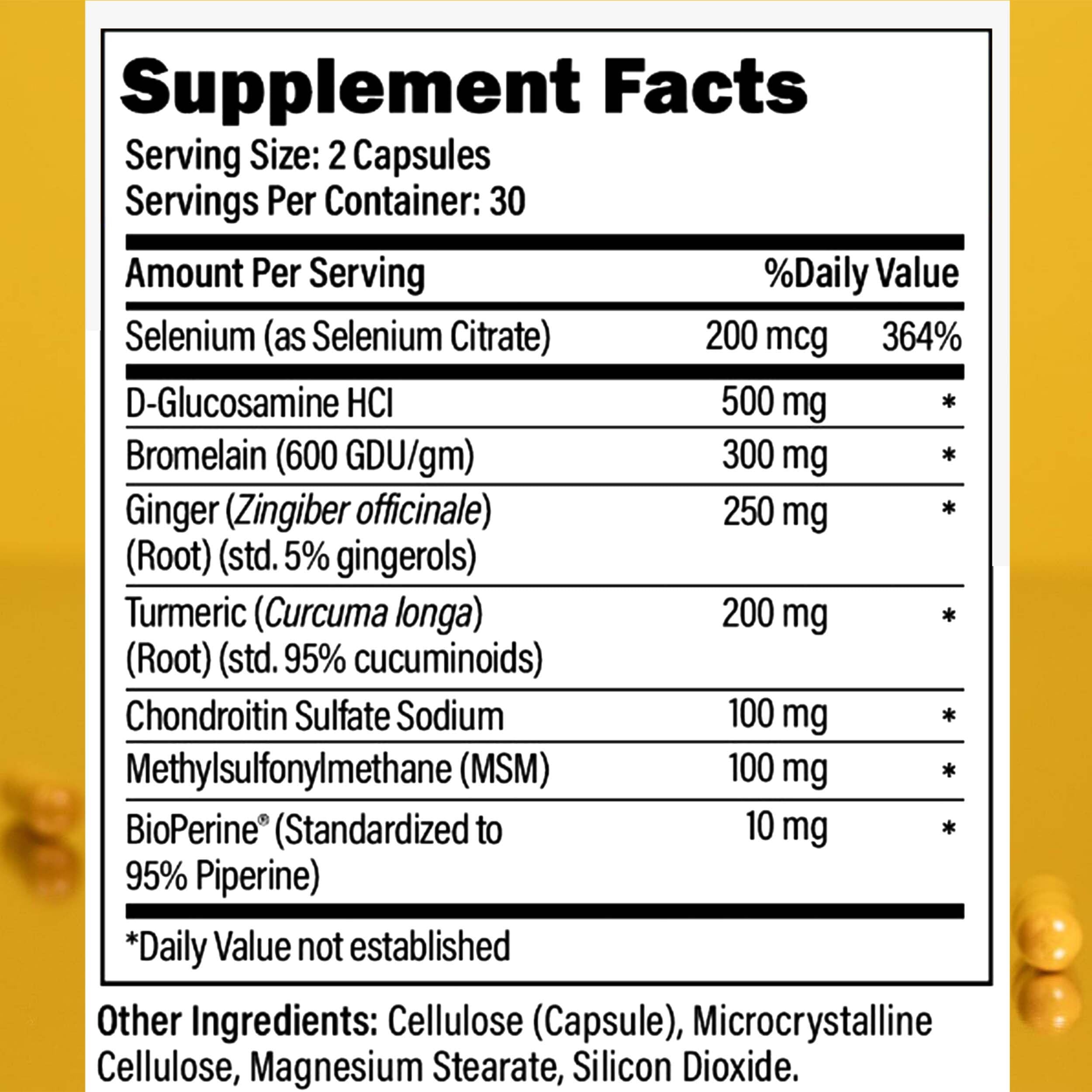 Physio Flex Pro Chondroitin Joint Support Supplement 90 Capsules side view