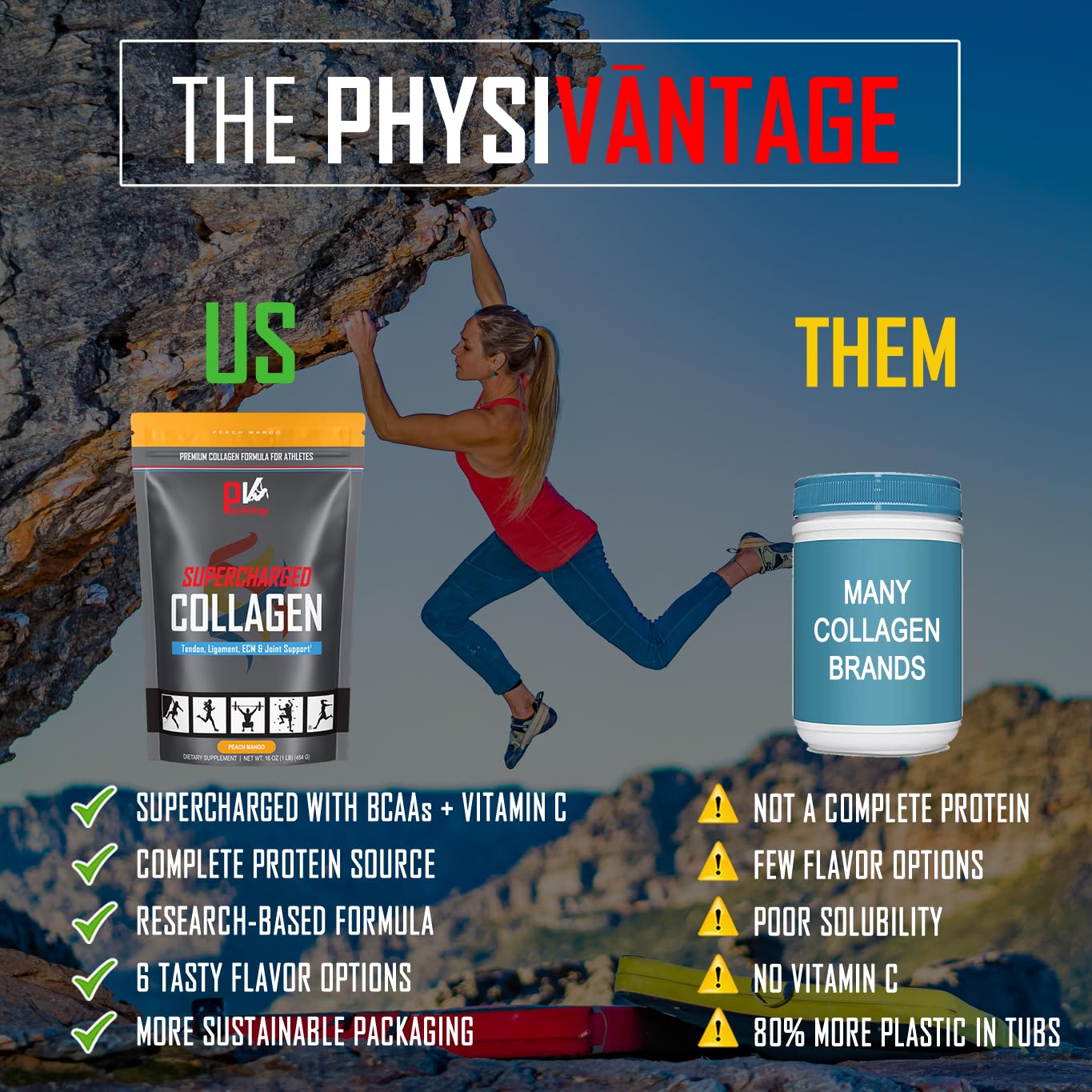 PhysiVantage Supercharged Collagen 454g vanilla flavour