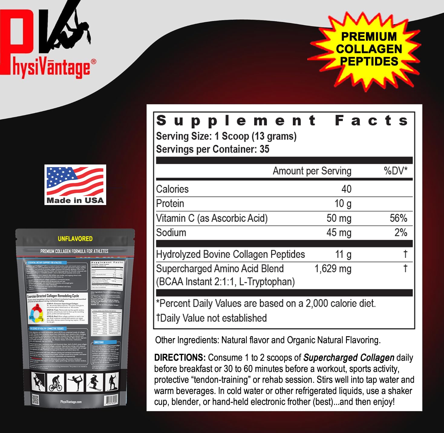 PhysiVantage Supercharged Collagen Powder unflavoured option