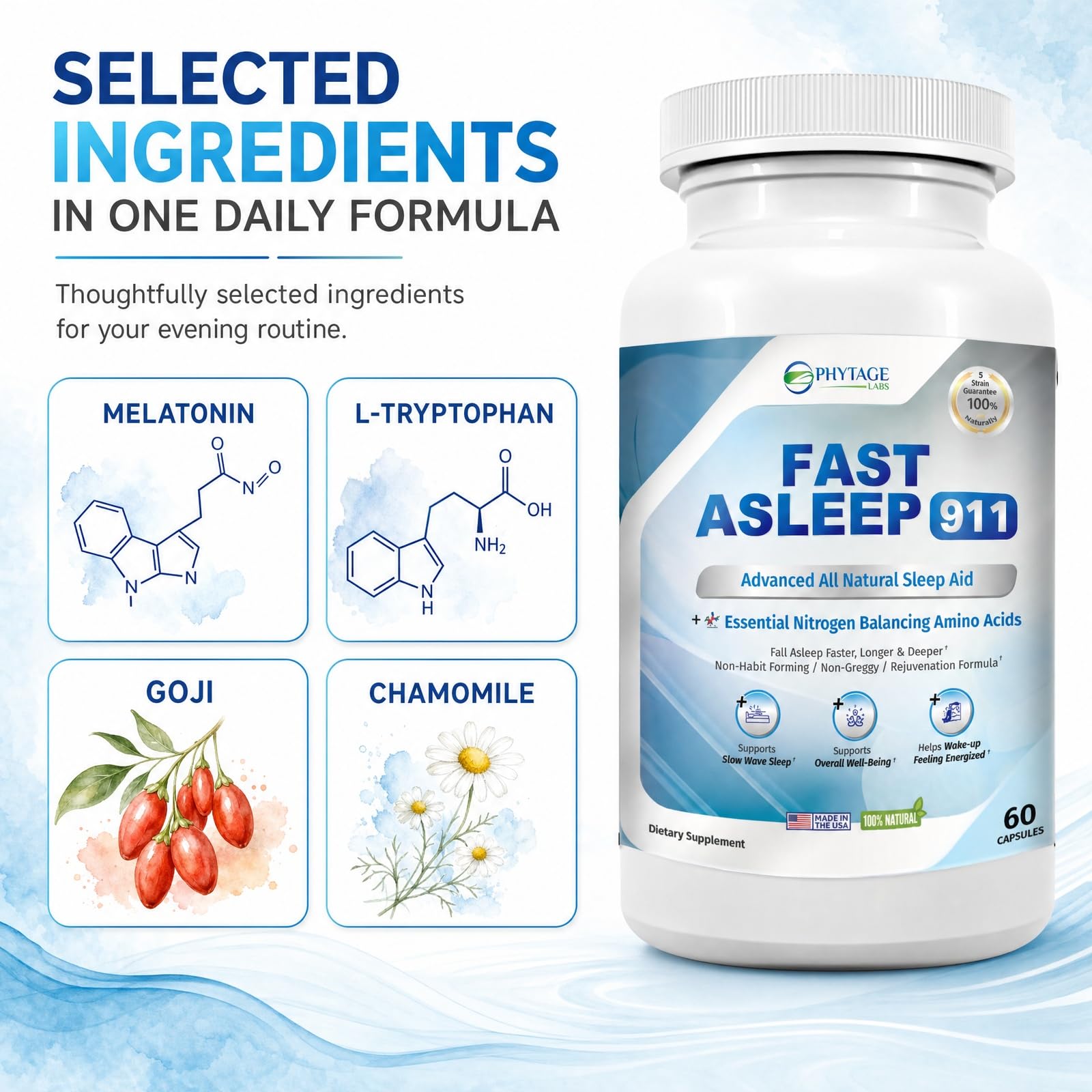 Phytage Labs Fast Asleep 911 supplement side view