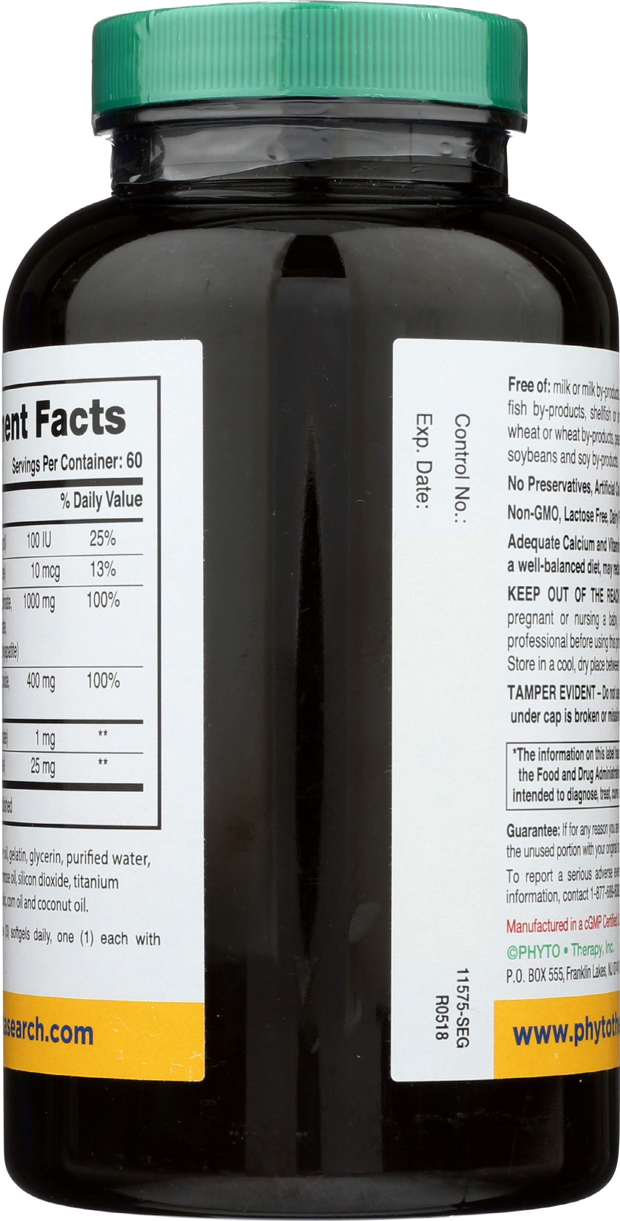 Phyto-Therapy Calcium Liquid Softgel packaging side view