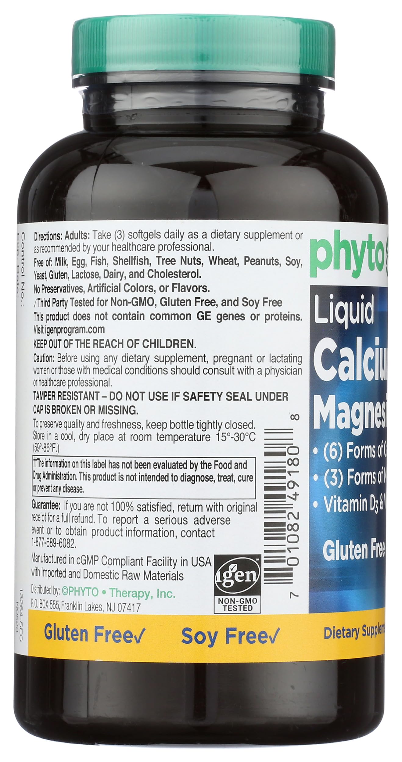 Phyto-Therapy Liquid Calcium with Magnesium 400mg ingredients list