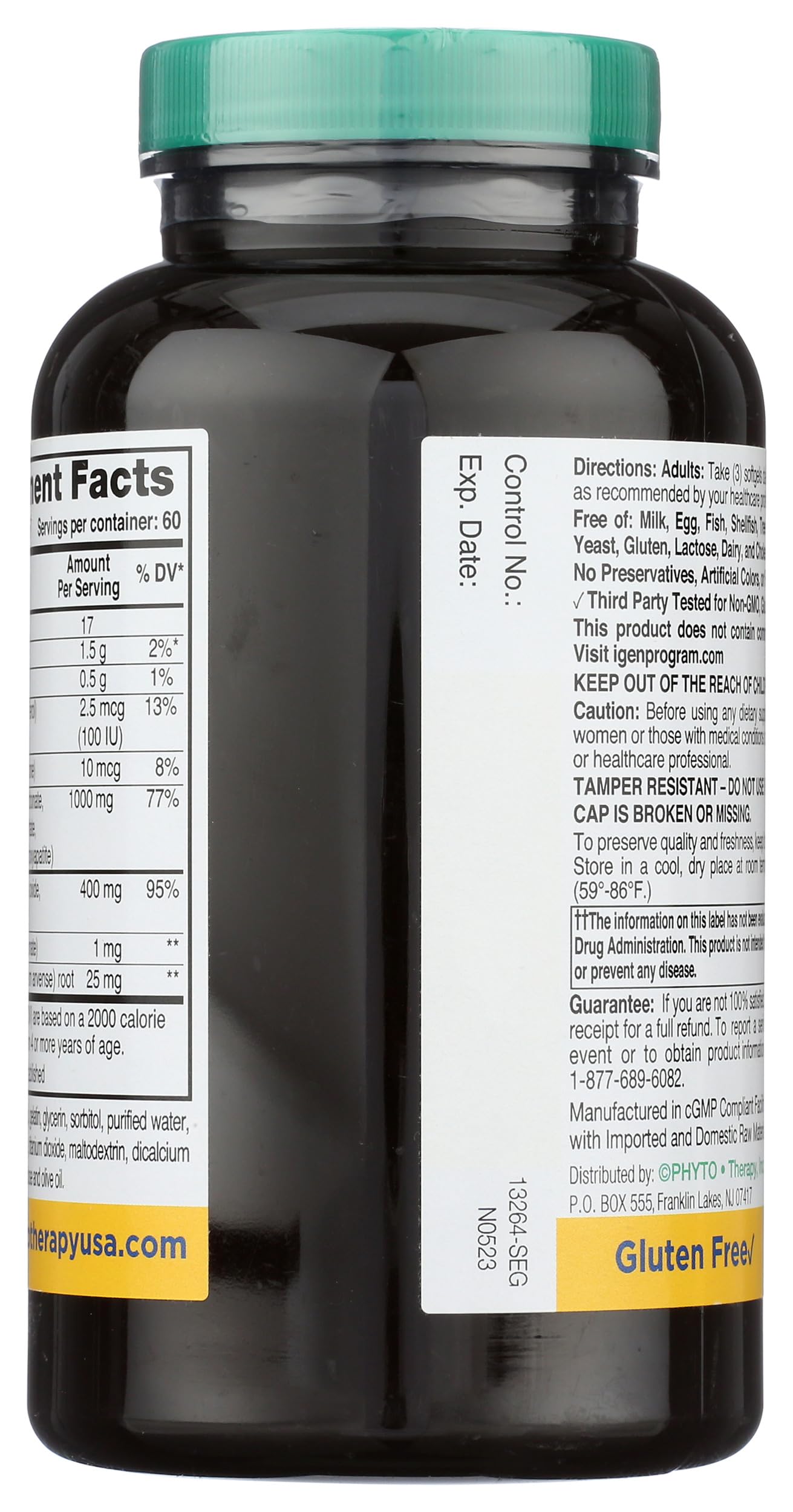 Phyto-Therapy Liquid Calcium with Magnesium 400mg side view