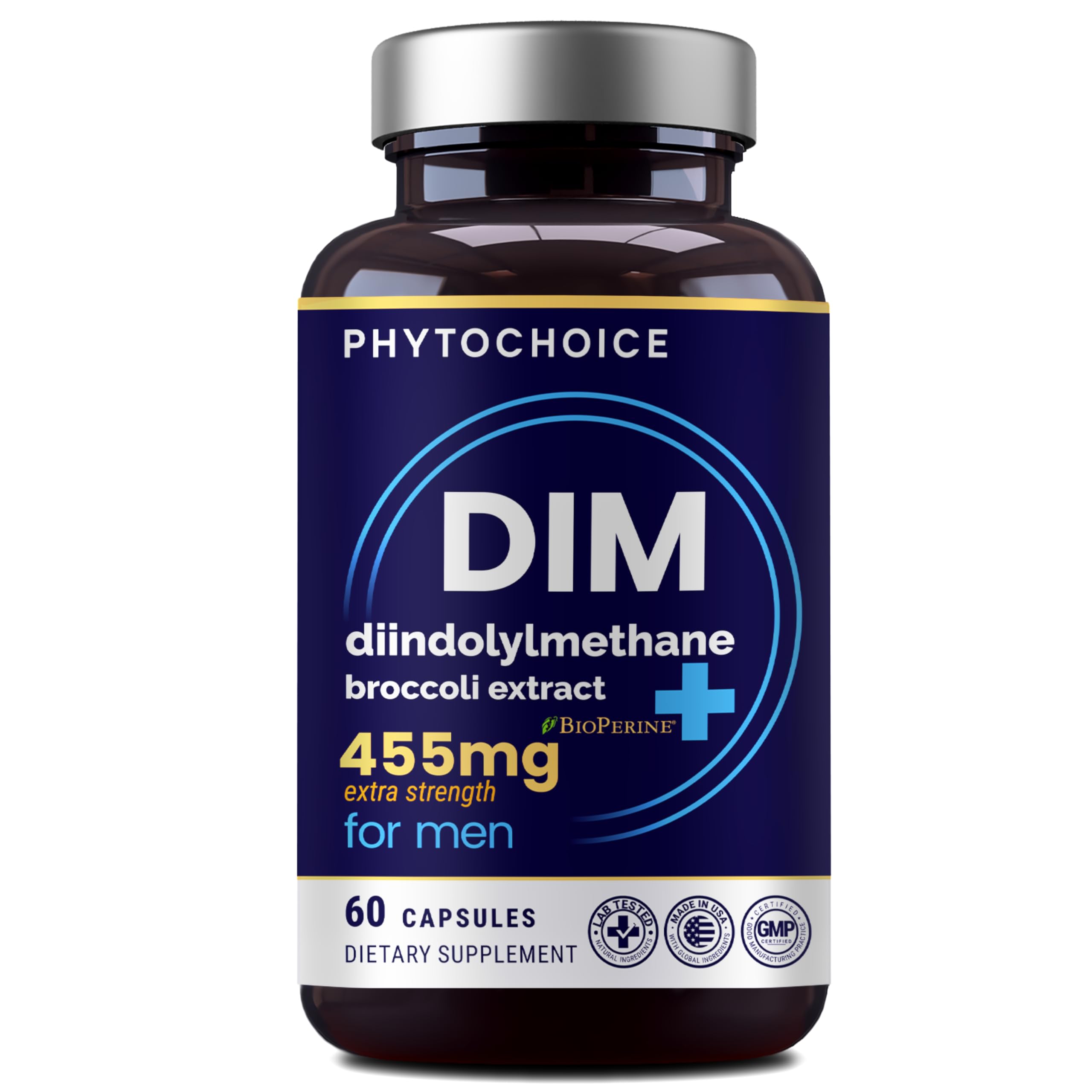 PHYTOCHOICE DIM Supplement for Men 350mg front view of bottle