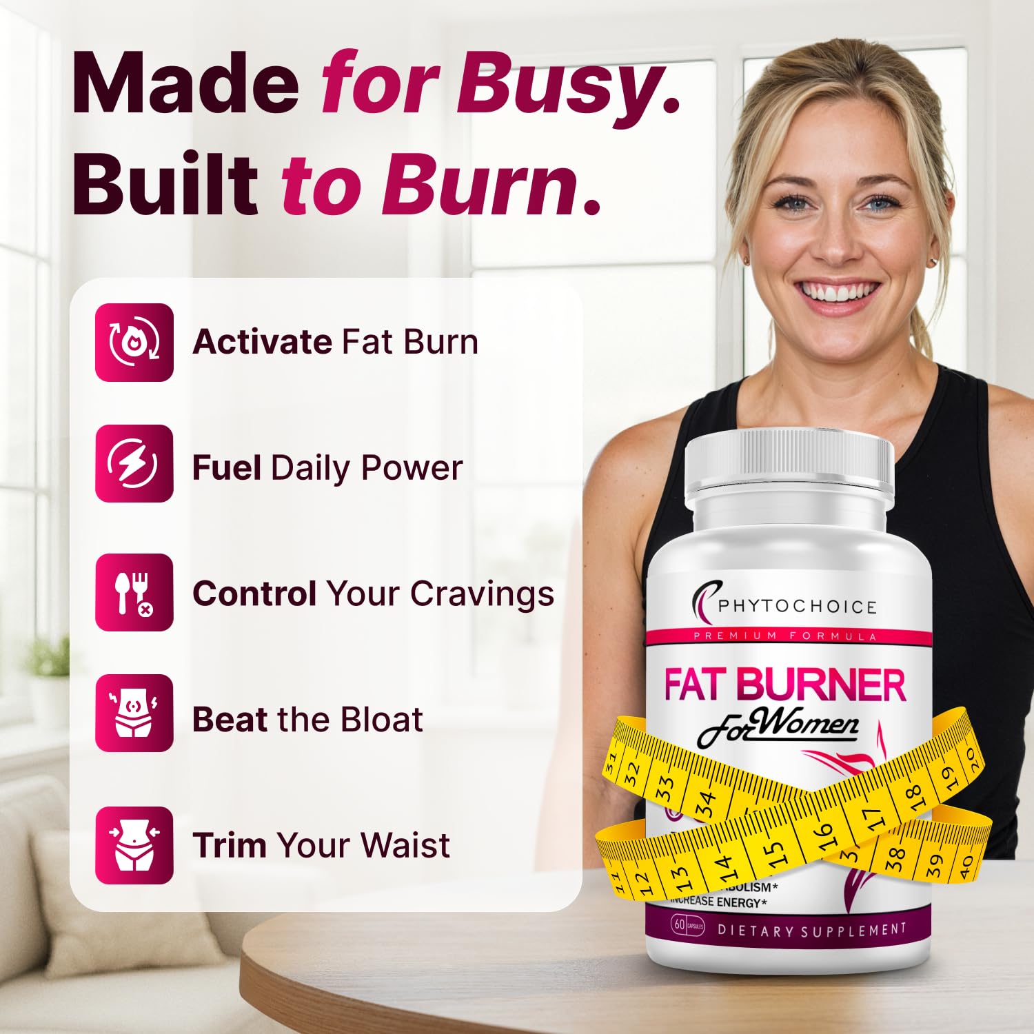 PHYTOCHOICE Fat Burner Supplement 57g side view