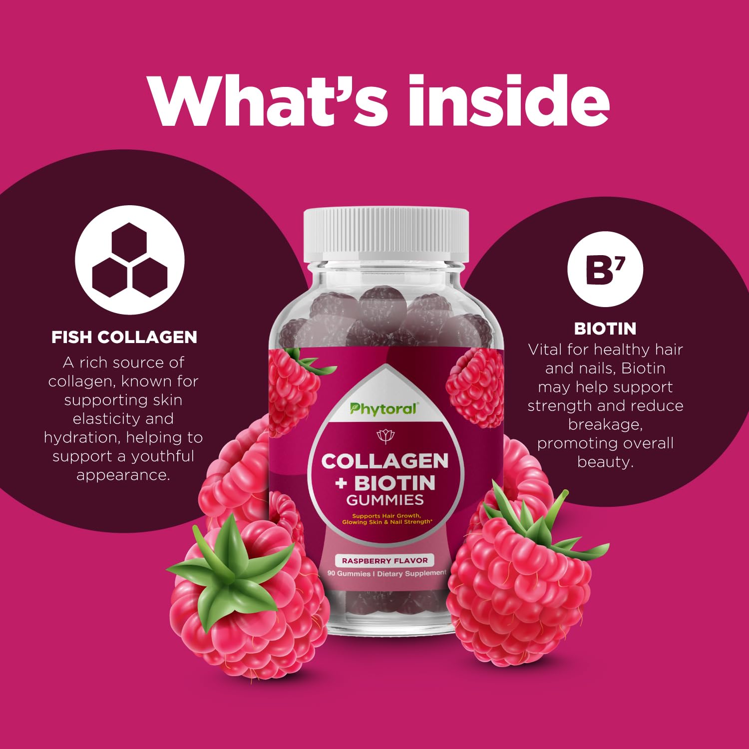 Phytoral Biotin & Collagen Gummies on a table