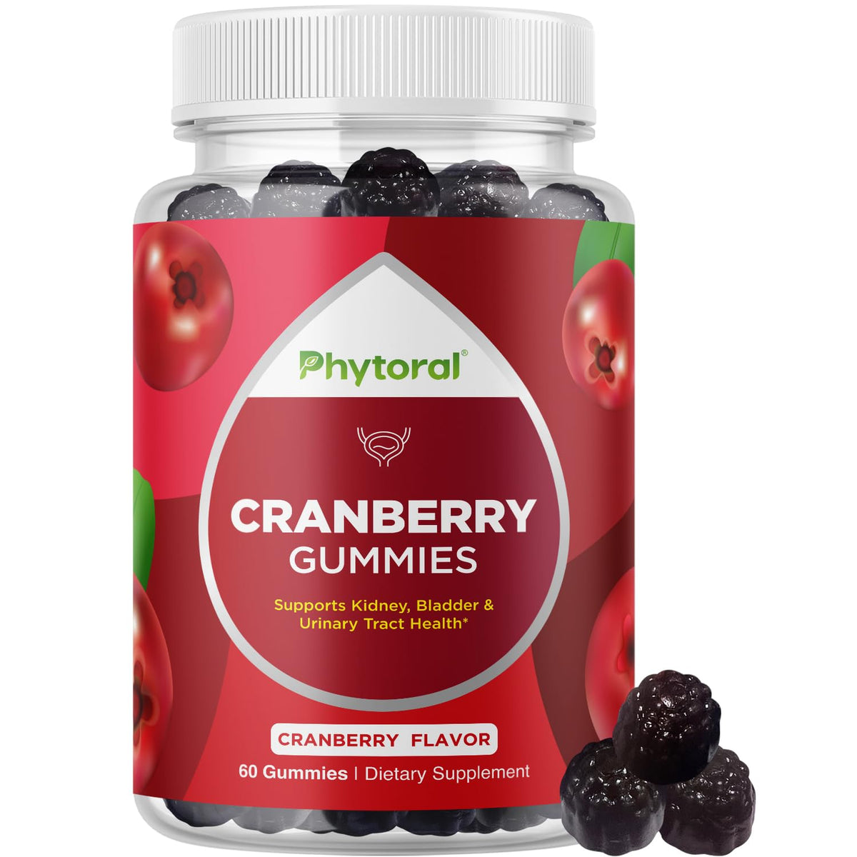 Phytoral Cranberry Gummies front view with packaging