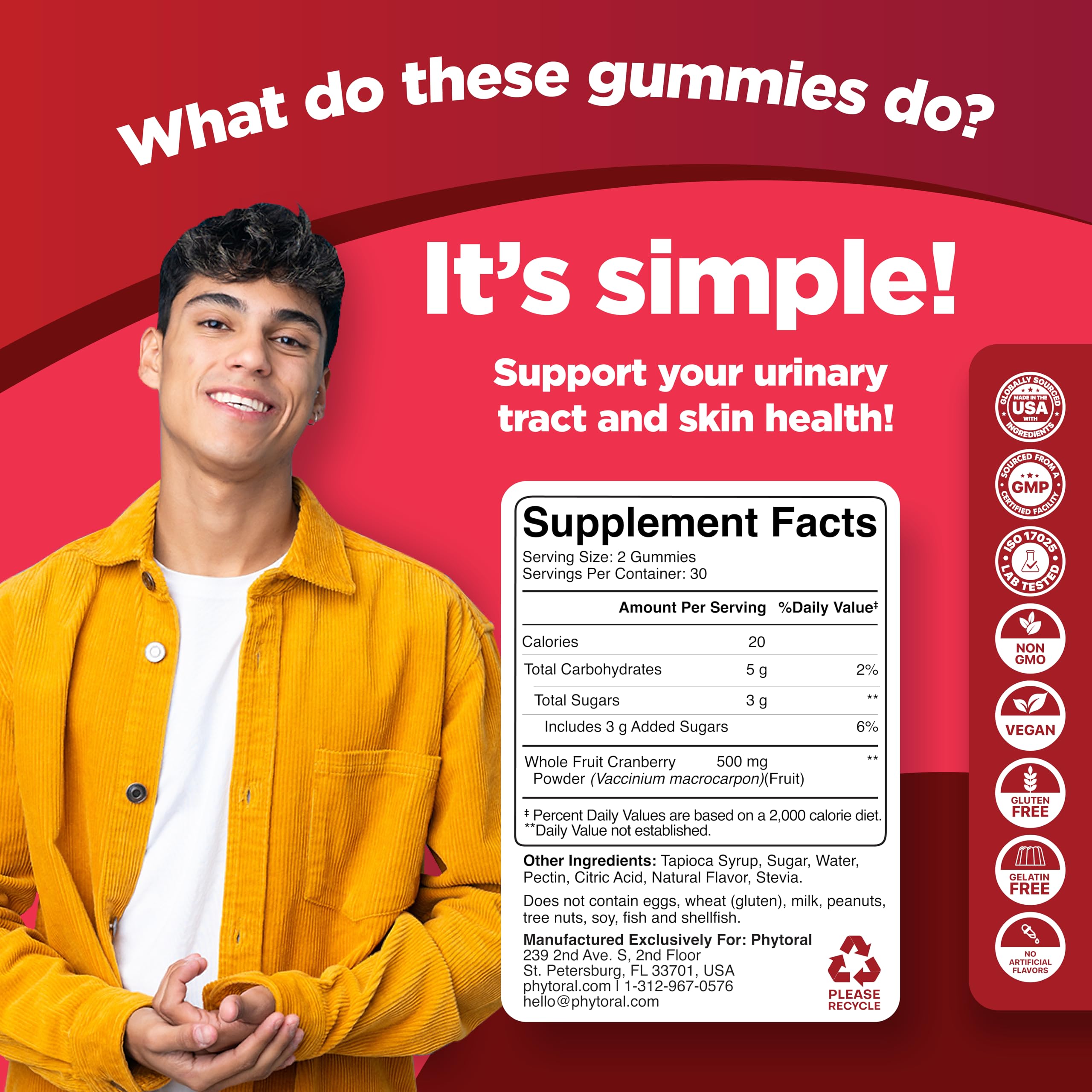 Phytoral Cranberry Gummies with other health supplements