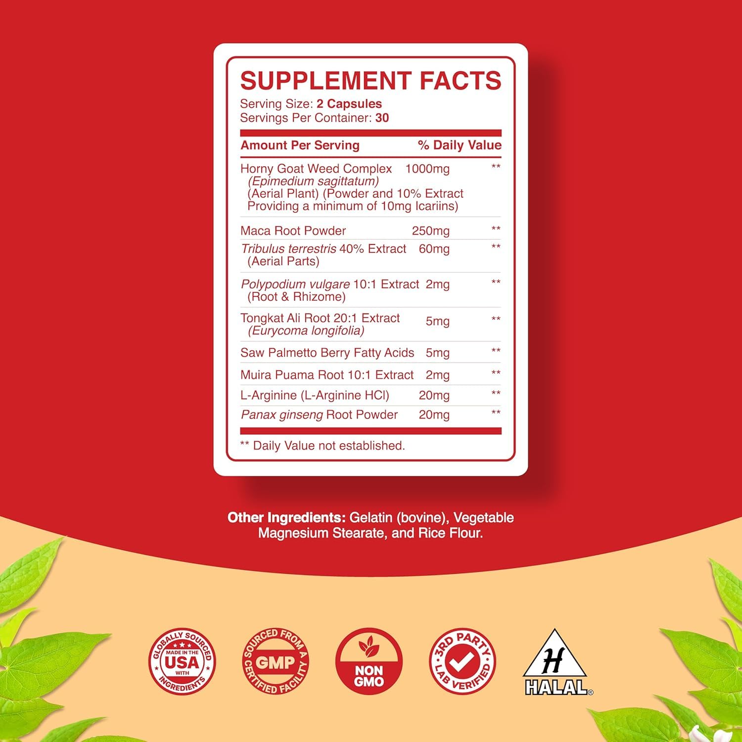 Phytoral Horny Goat Weed Supplement capsules in a bottle
