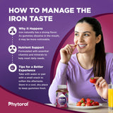 Phytoral Iron Gummies with a close-up of the gummy texture