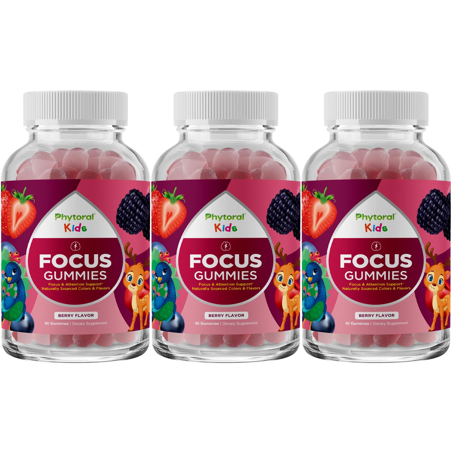 Phytoral Kids Brain Support Gummies front view packaging