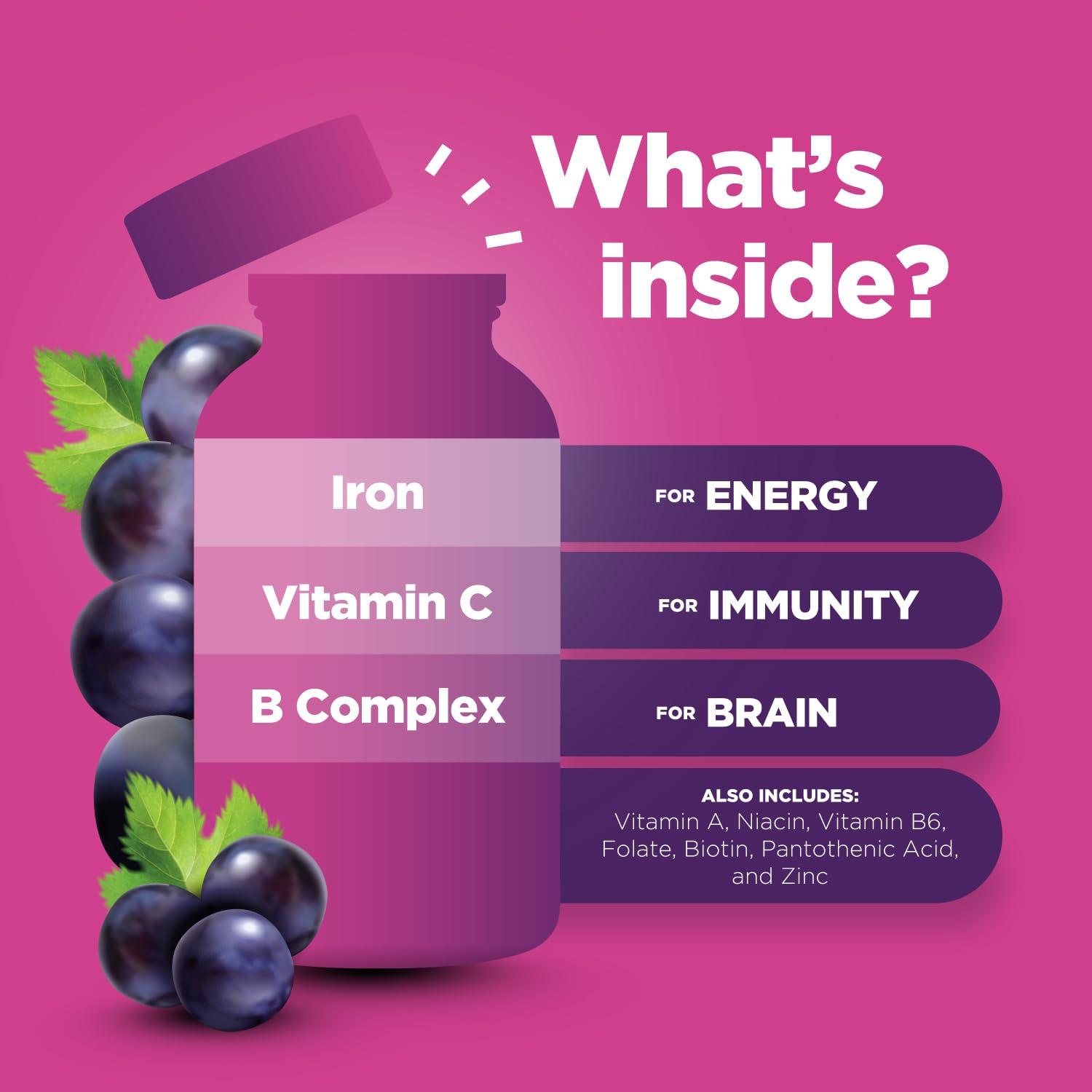 Phytoral Kids Chewable Iron Multivitamin Gummies close-up