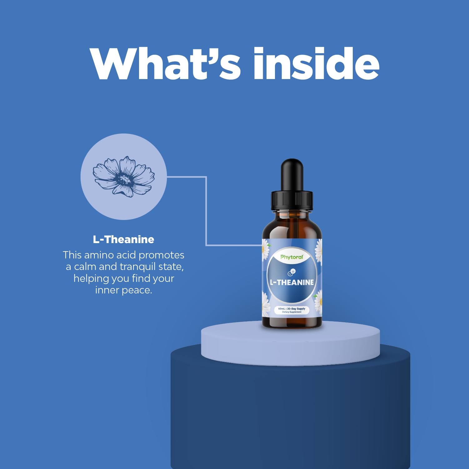 Phytoral L-Theanine Liquid Drops close-up of dropper