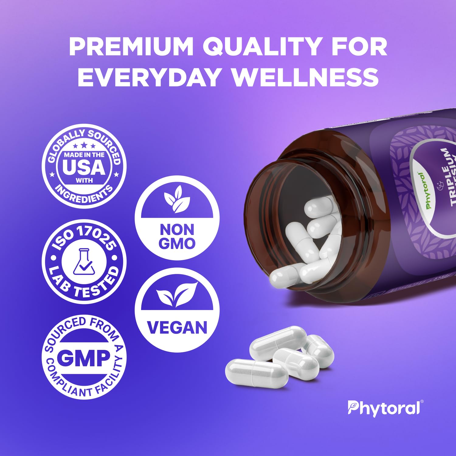 Phytoral Magnesium Complex Capsules 400mg with ingredients list