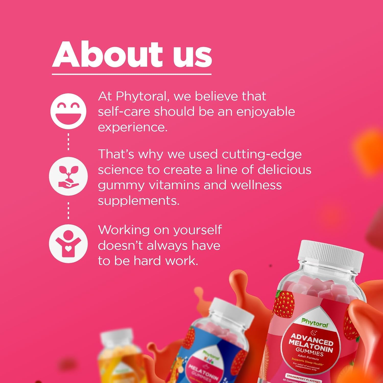 Phytoral Melatonin Gummies for Kids with other bedtime items