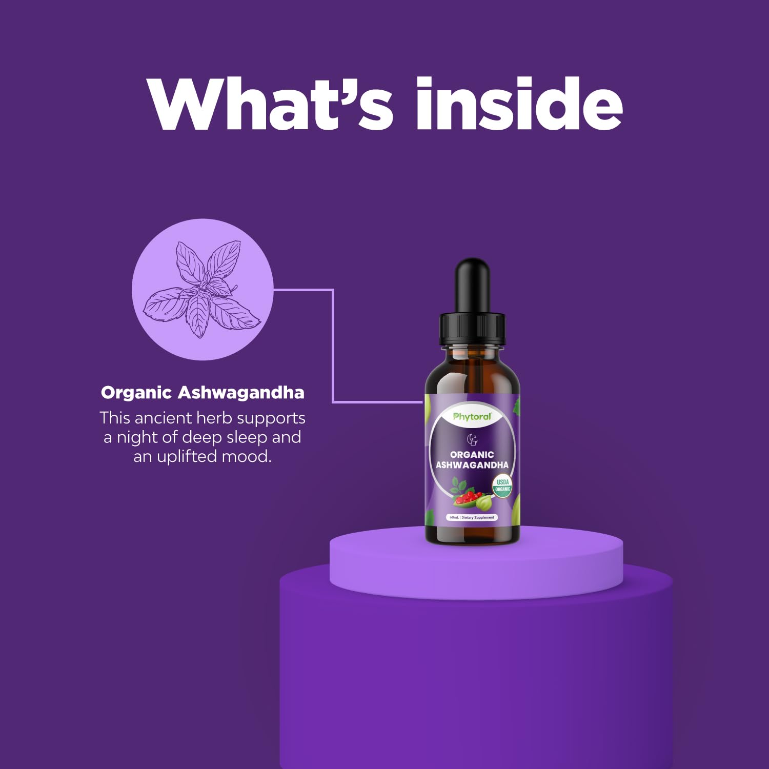 Phytoral Organic Ashwagandha Extract 141g drops lifestyle scene