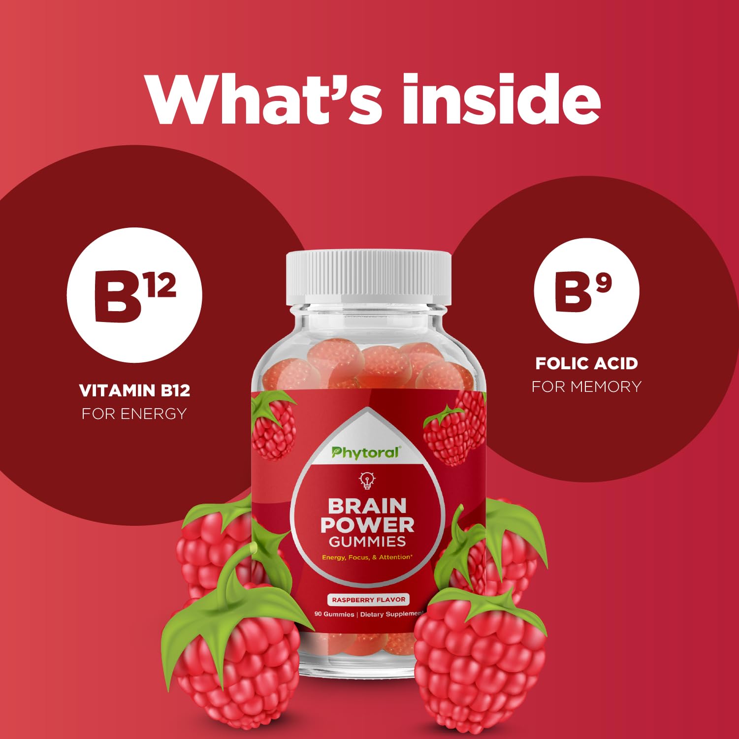 Phytoral Vitamin B12 Gummies with a hand holding a gummy