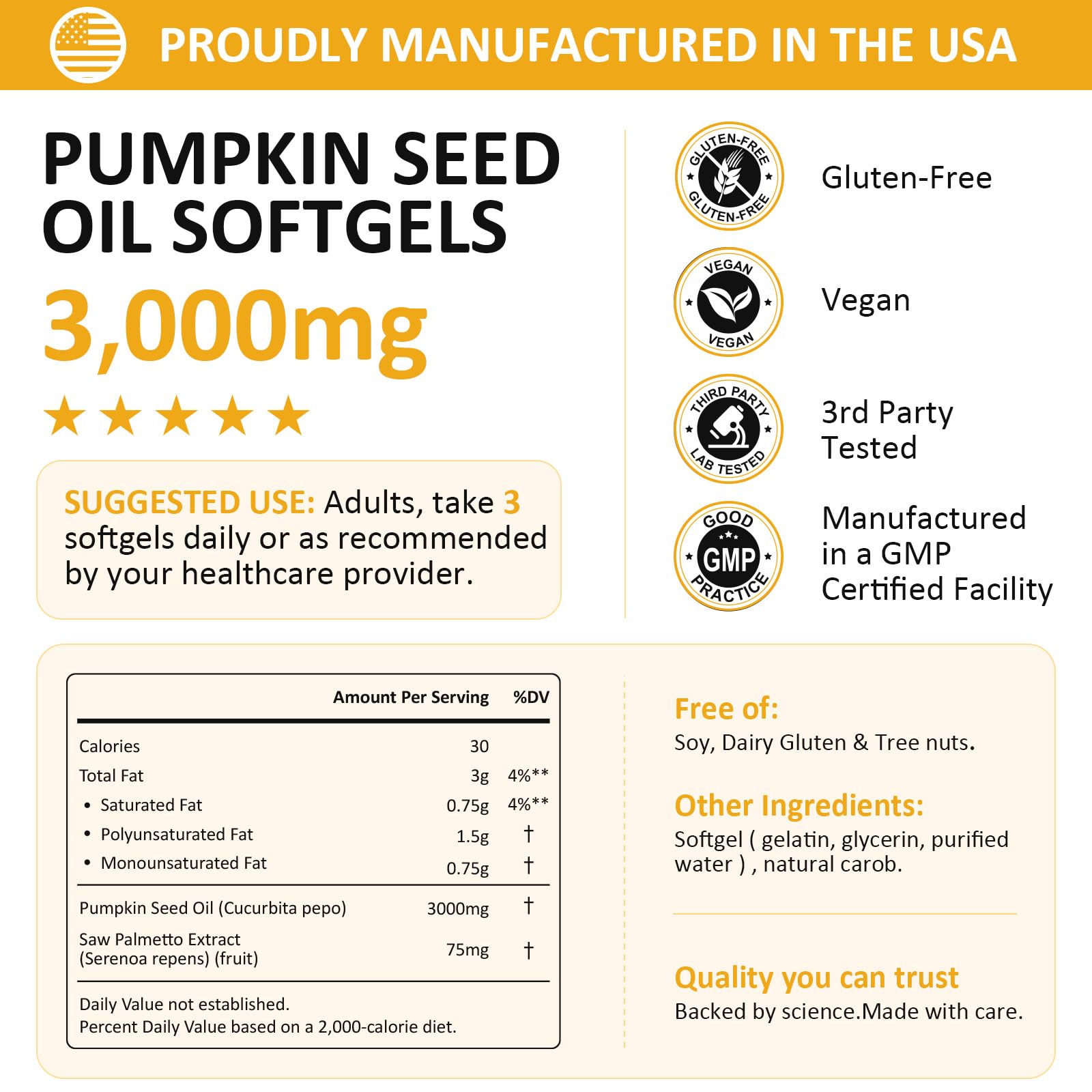 PhytoVital Pumpkin Seed Oil Softgels on a wooden table